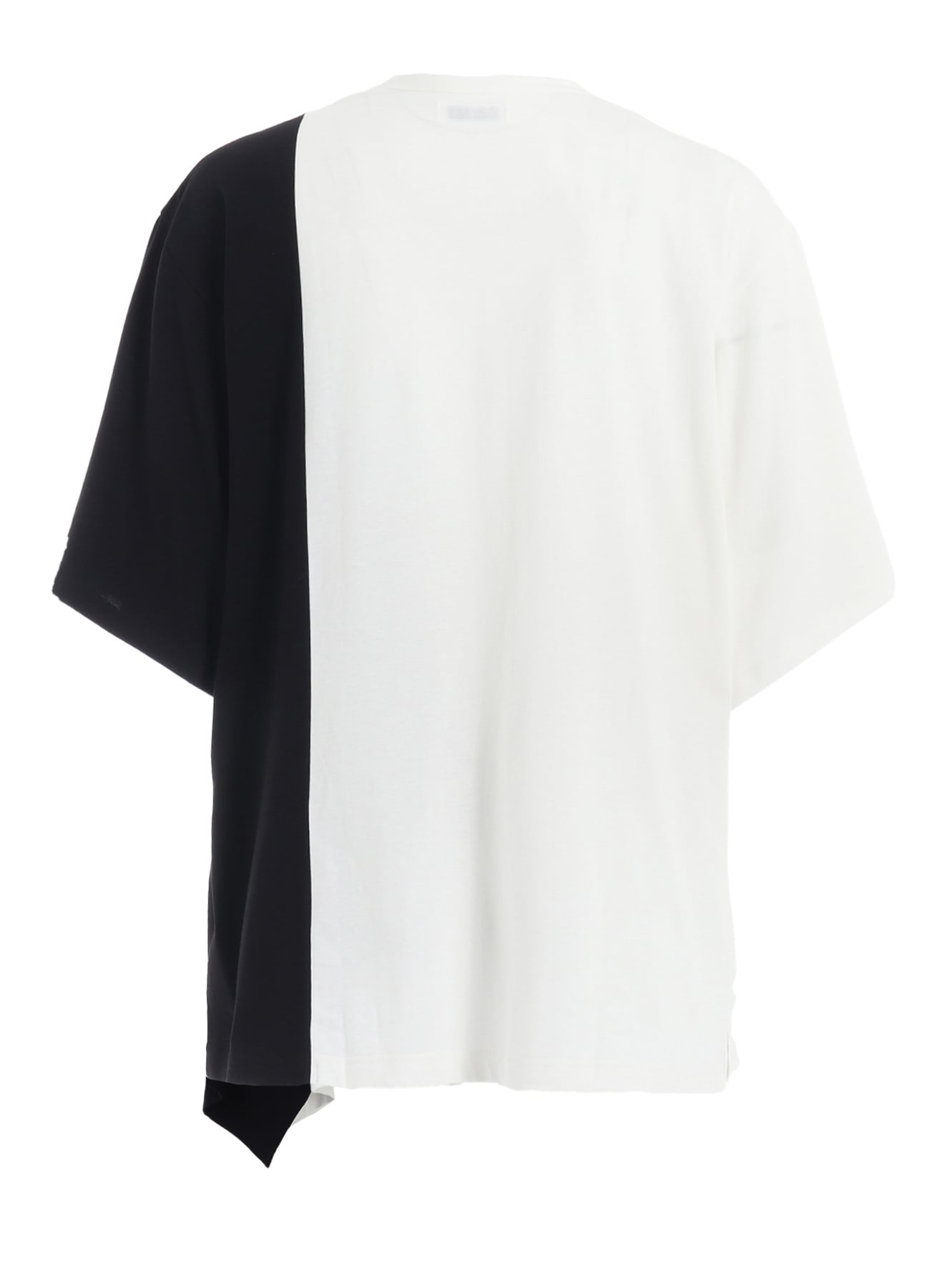 COTTON JERSEY FABRIC SWITCH H/S DRAPED T-SHIRT