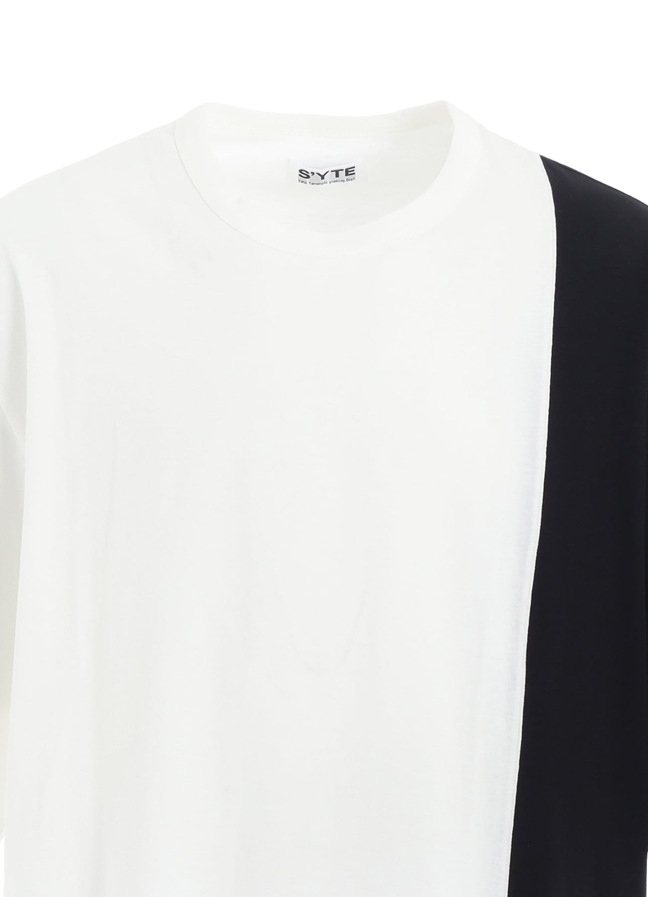 COTTON JERSEY FABRIC SWITCH H/S DRAPED T-SHIRT