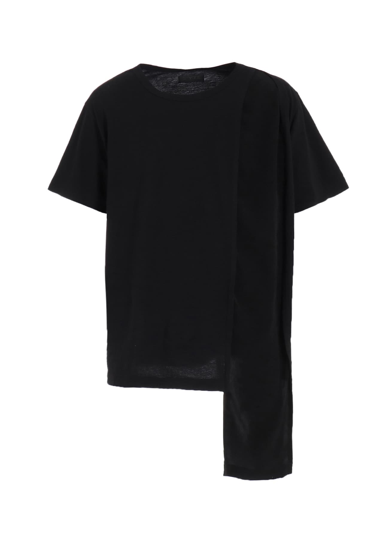 SOFT JERSEY+CREPE de CHINE ASYMMETRICAL T-SHIRT