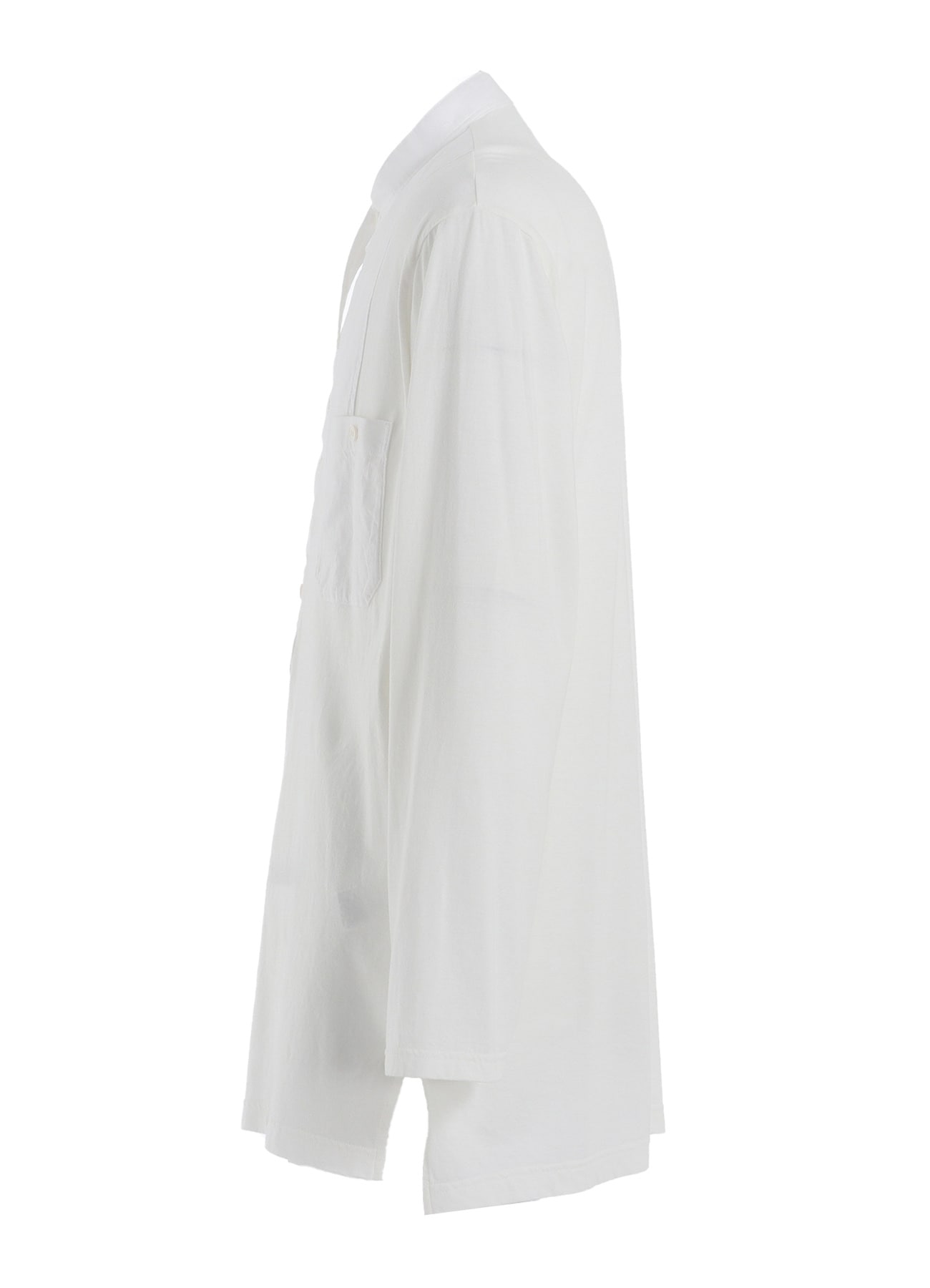 WOVEN AND JERSEY COMBINATIONS STAND COLLAR HENLEY NECK PULLOVER