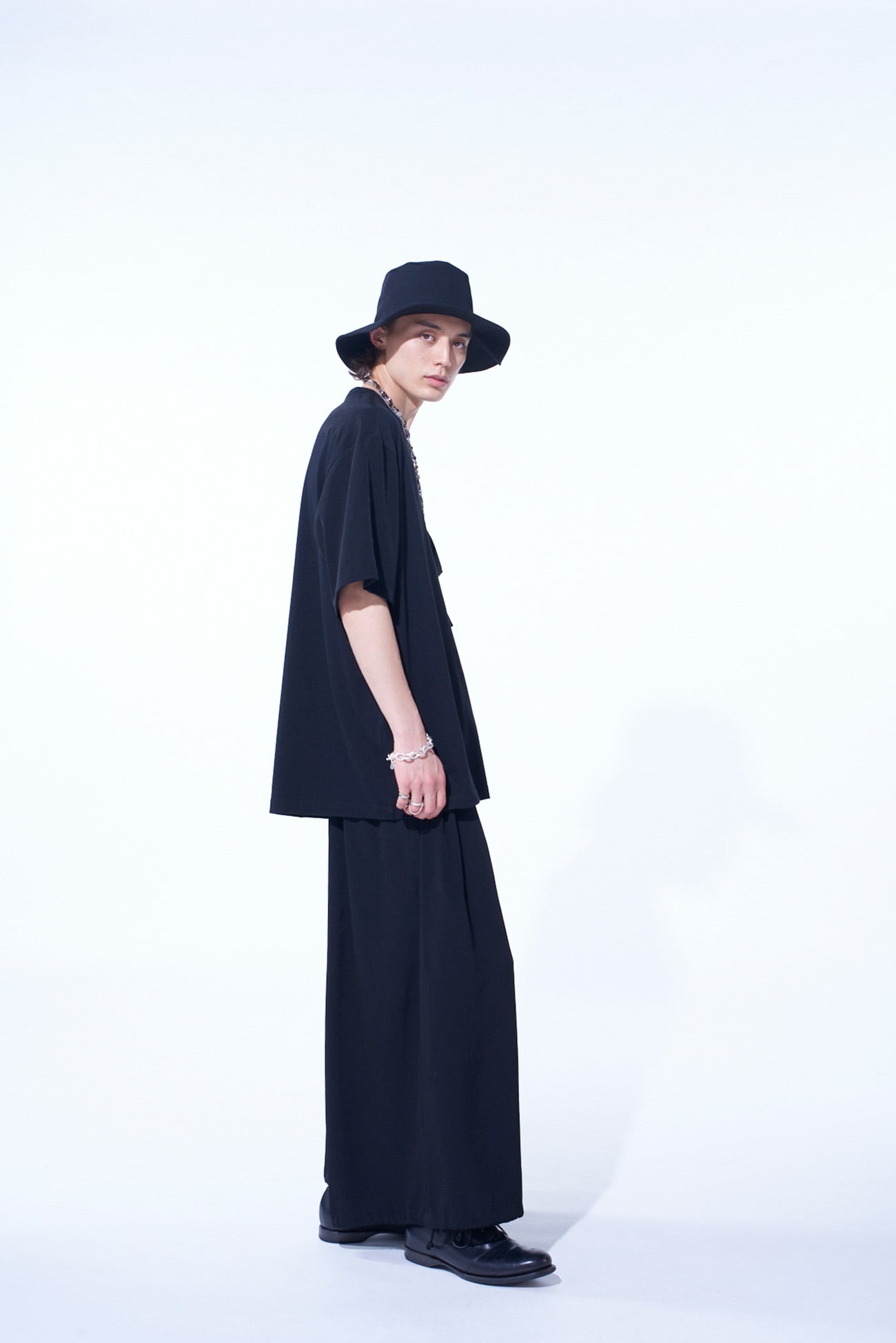 SOFT JERSEY+CREPE de CHINE POCKET T-SHIRT