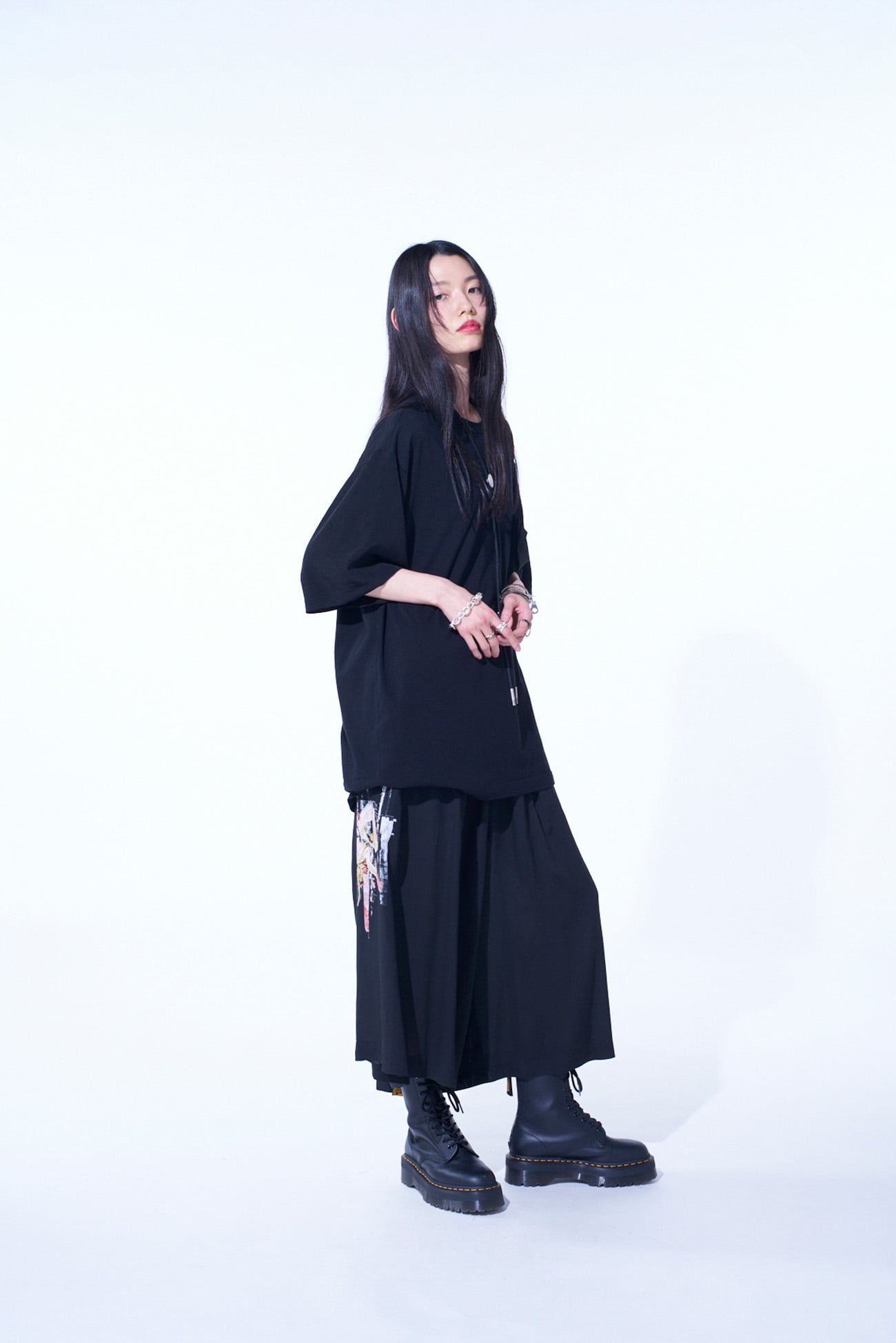 SOFT JERSEY+CREPE de CHINE POCKET T-SHIRT