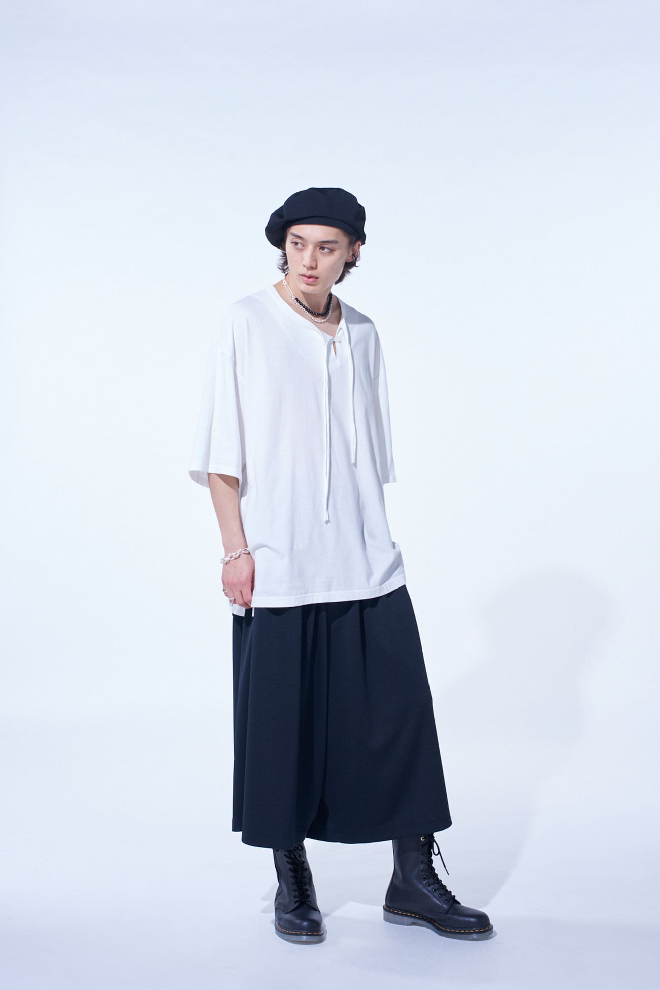 SOFT JERSEY ASYMMETRICAL SKIPPER T-SHIRT