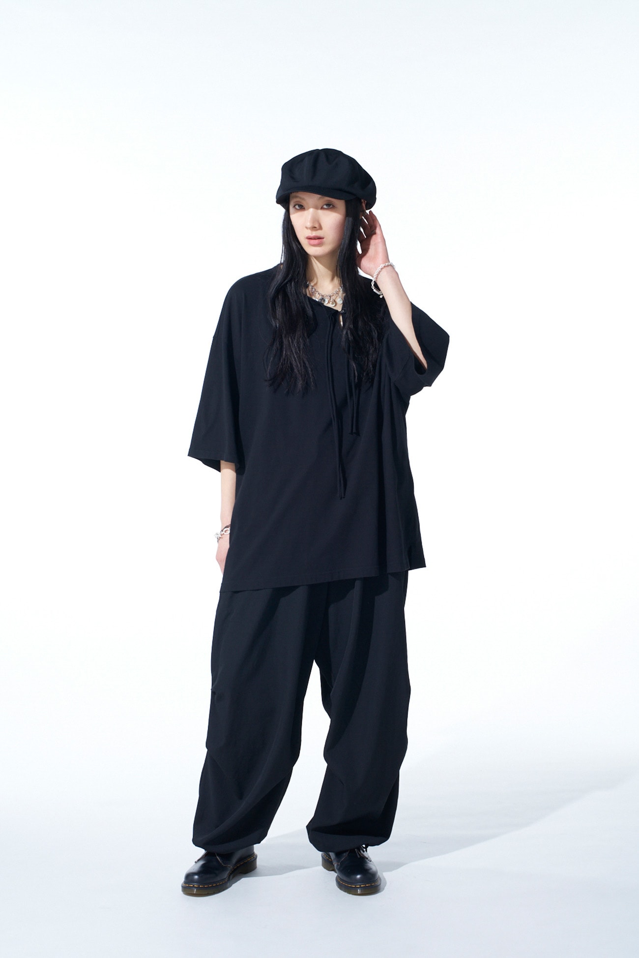 SOFT JERSEY ASYMMETRICAL SKIPPER T-SHIRT