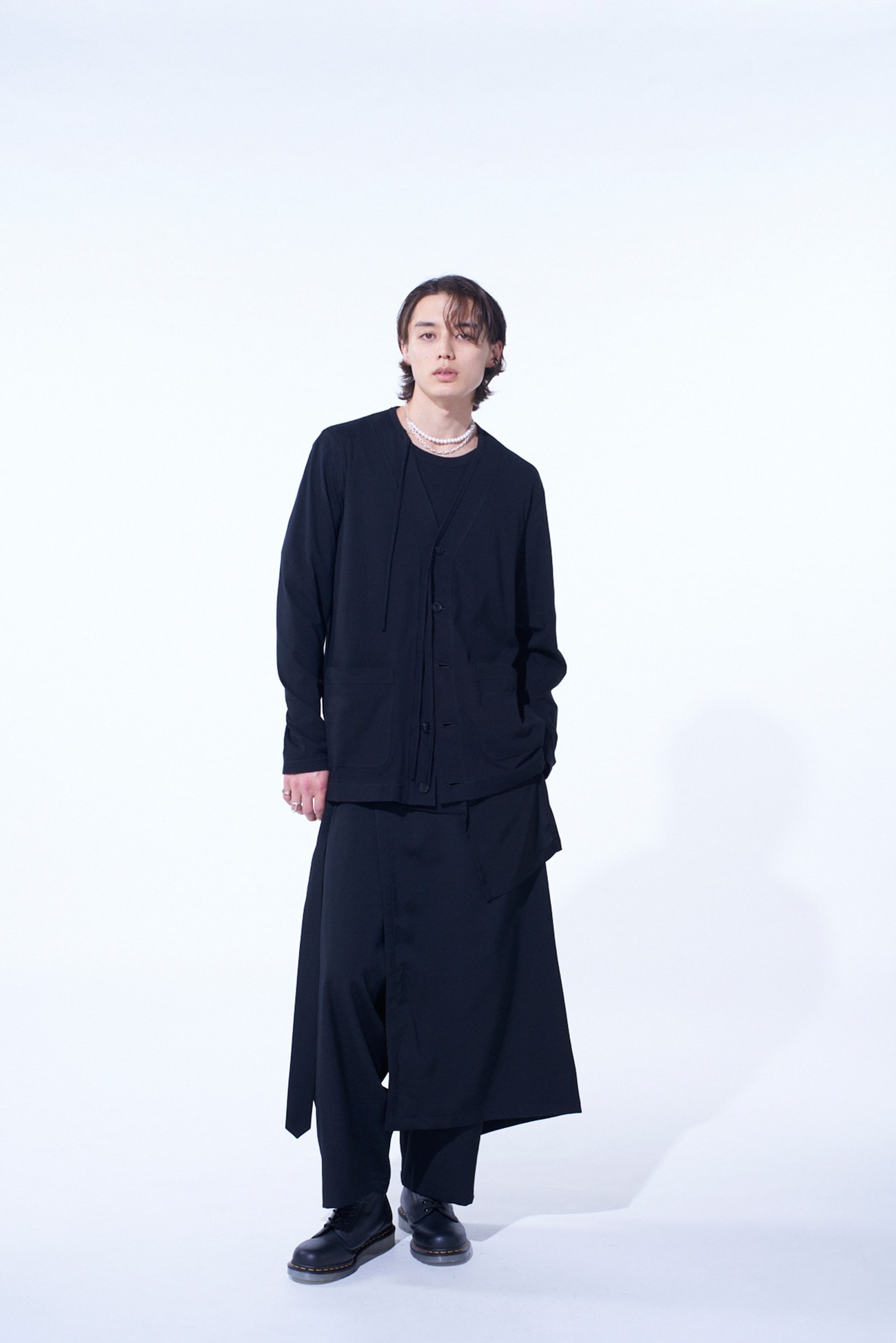 SOFT JERSEY FLAP BINDER V-NECK CARDIGAN