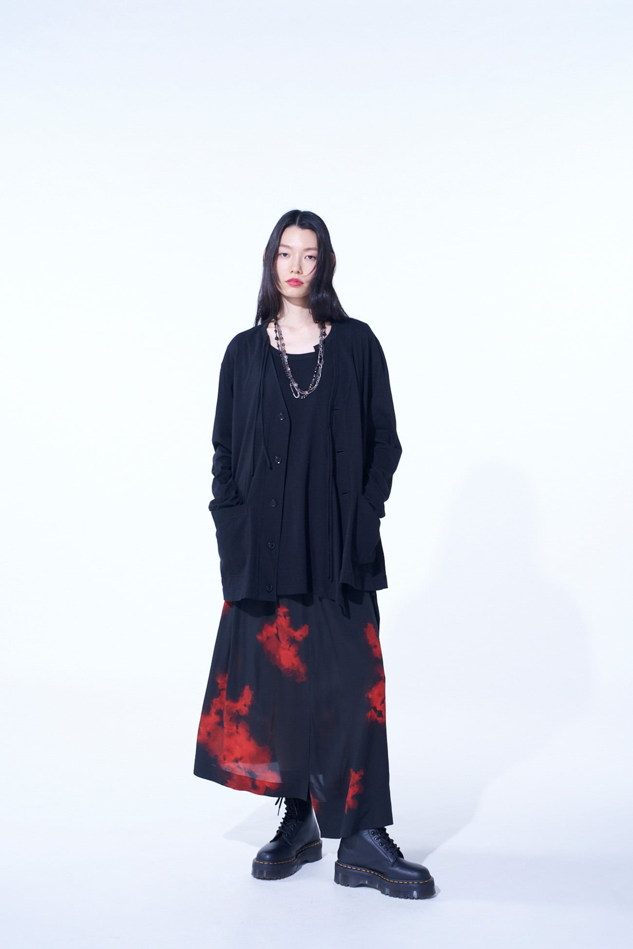SOFT JERSEY FLAP BINDER V-NECK CARDIGAN