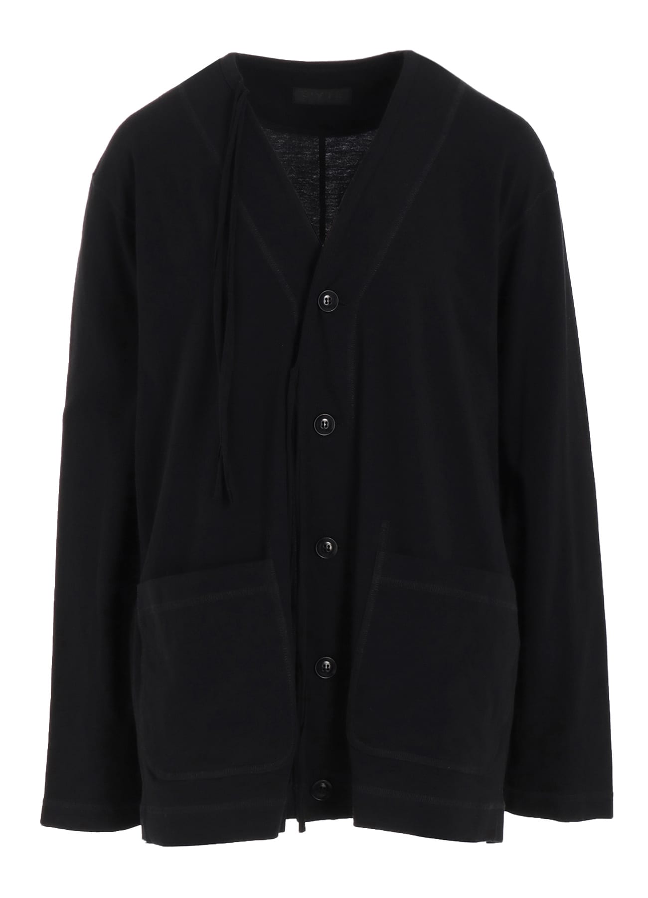 SOFT JERSEY FLAP BINDER V-NECK CARDIGAN