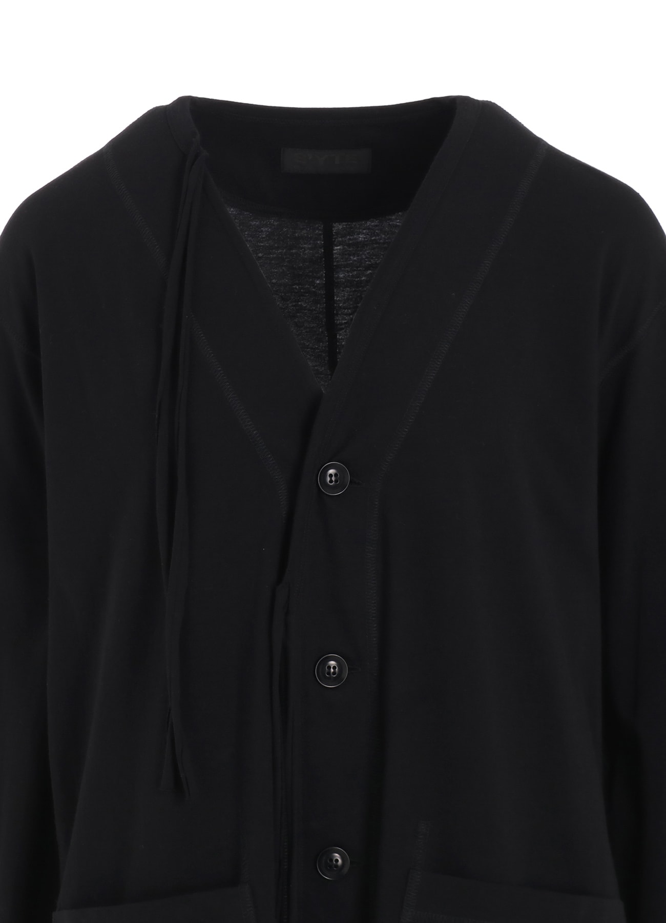 SOFT JERSEY FLAP BINDER V-NECK CARDIGAN