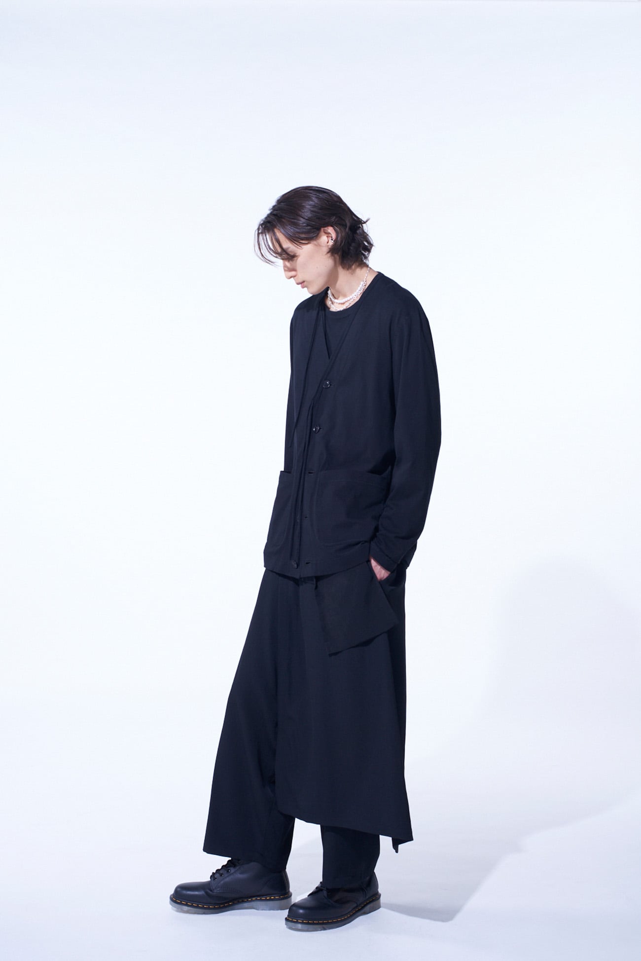 SOFT JERSEY FLAP BINDER V-NECK CARDIGAN