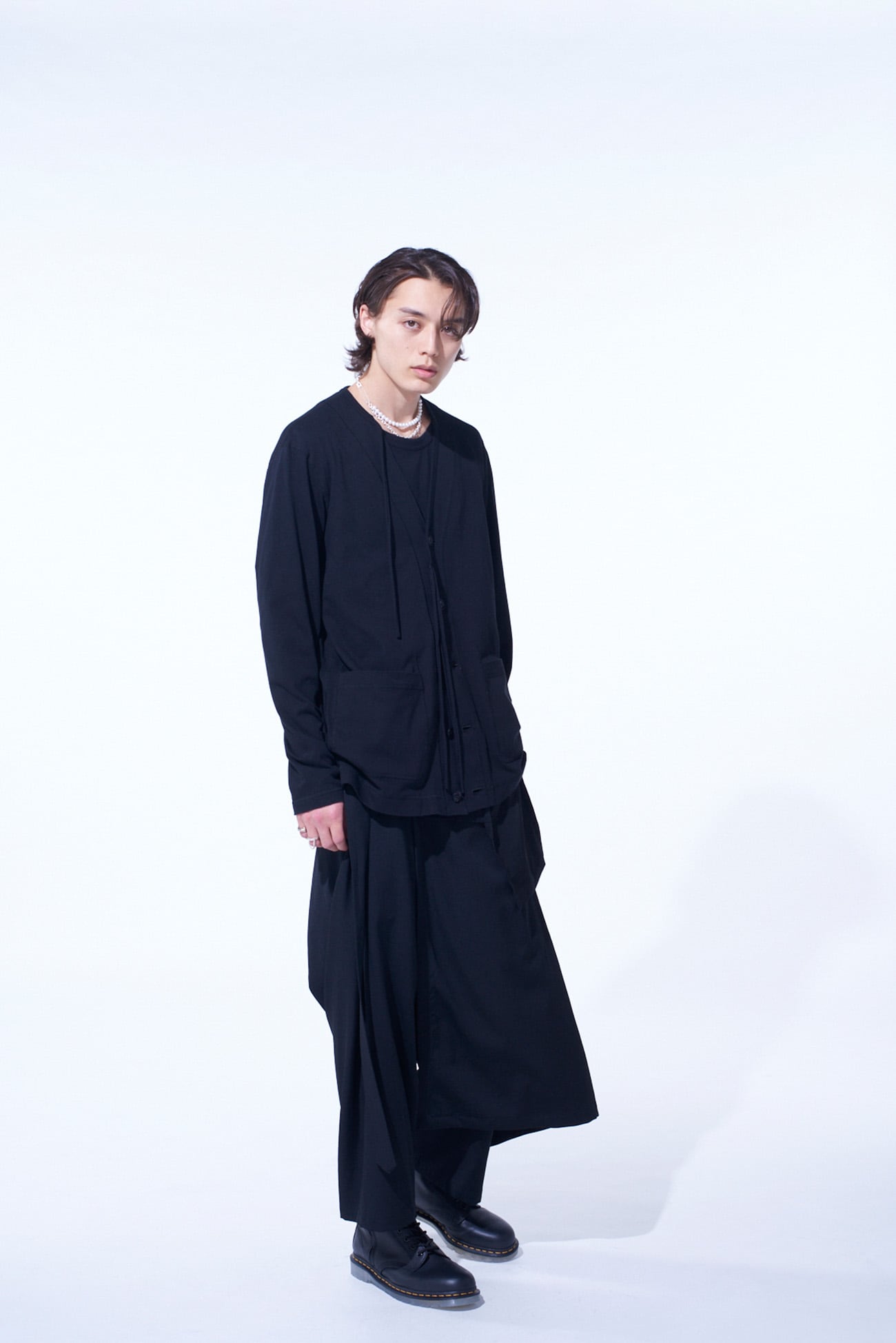 SOFT JERSEY FLAP BINDER V-NECK CARDIGAN
