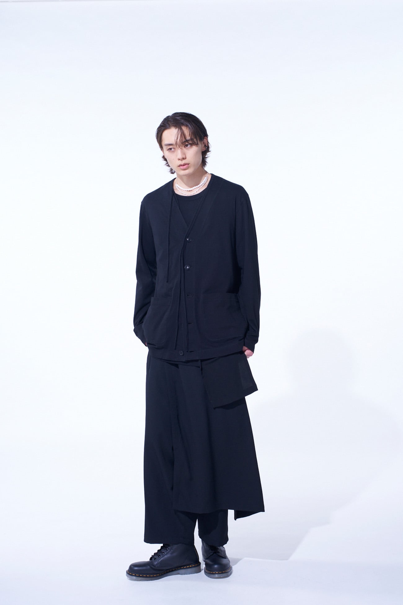 SOFT JERSEY FLAP BINDER V-NECK CARDIGAN
