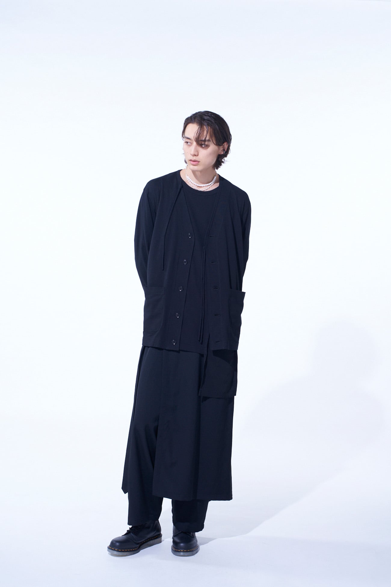 SOFT JERSEY FLAP BINDER V-NECK CARDIGAN