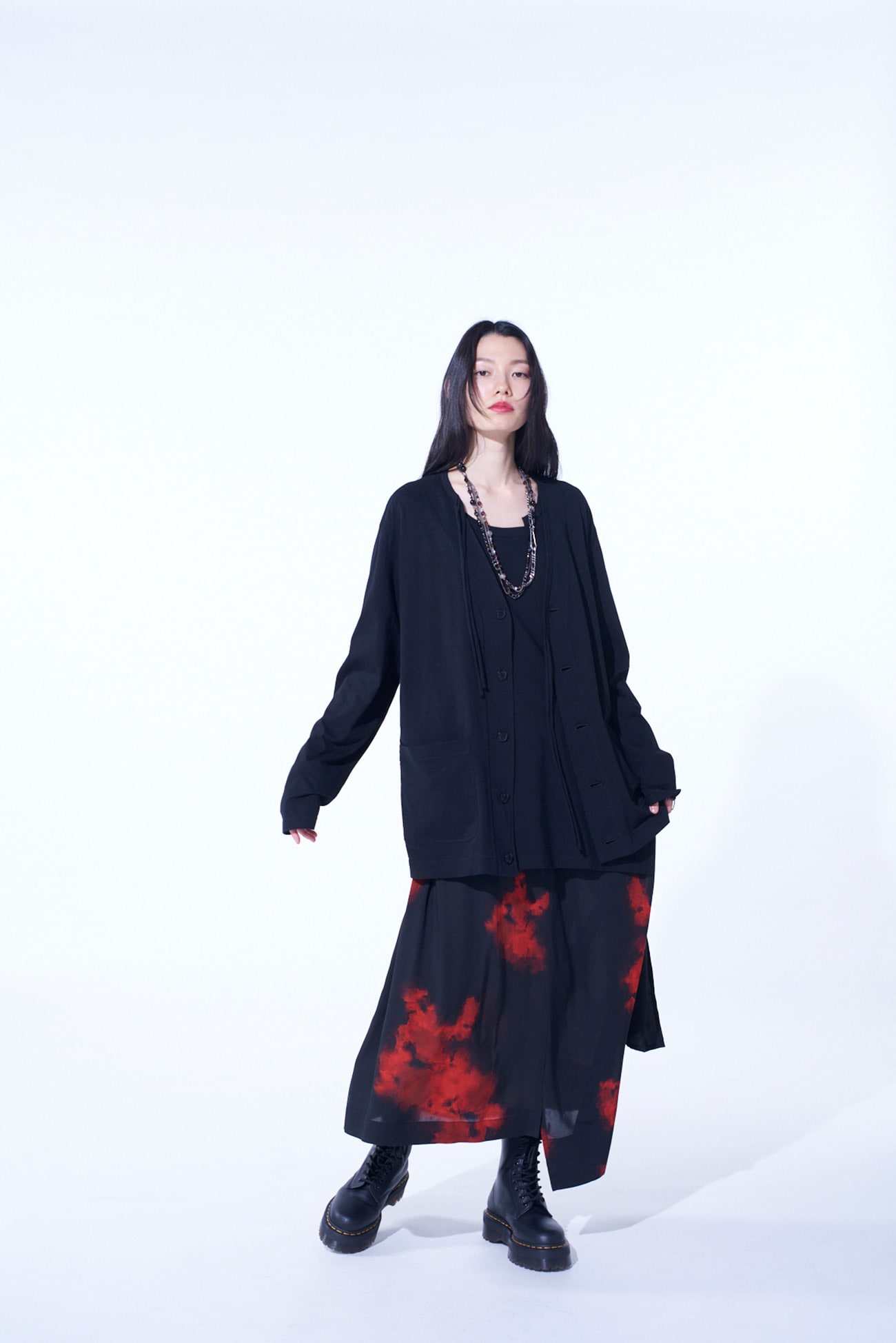 SOFT JERSEY FLAP BINDER V-NECK CARDIGAN