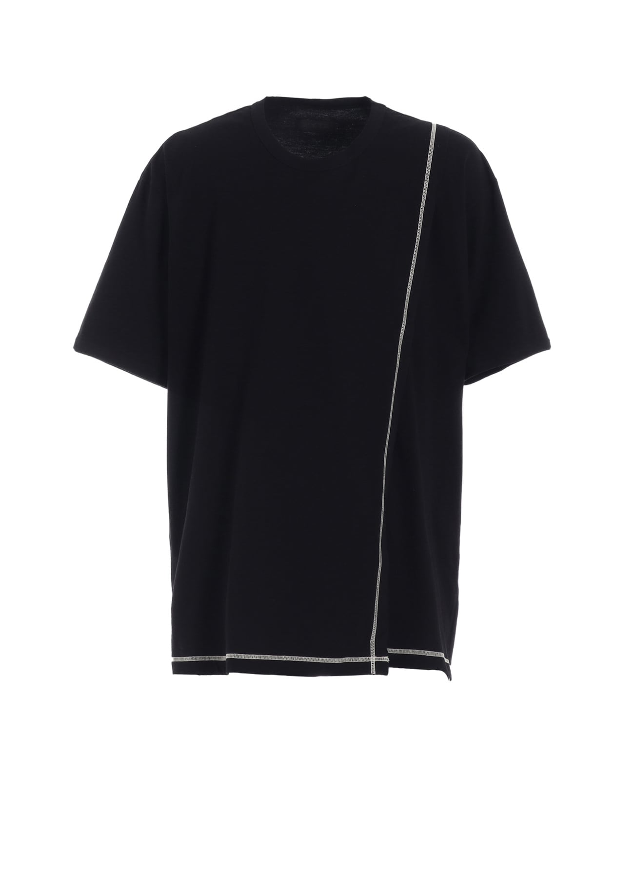 SOFT JERSEY COLOR STITCH LAYERED T-SHIRT
