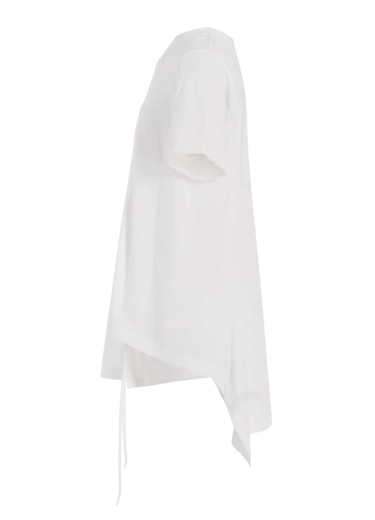 SOFT JERSEY ASYMMETRICAL T-SHIRT WITH GATHERED STRINGS