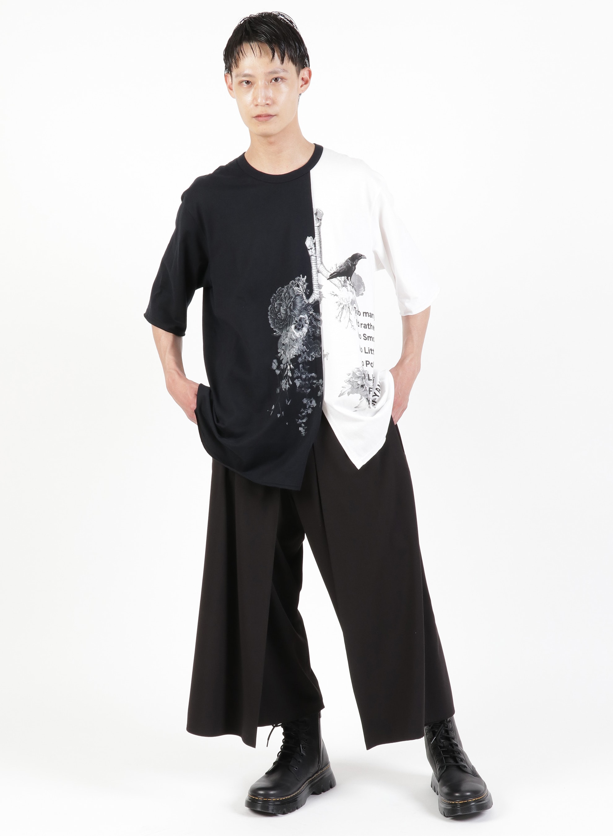 YohjiYamamoto 22aw 傷だらけの女性 プリント Tシャツ - Tシャツ ...