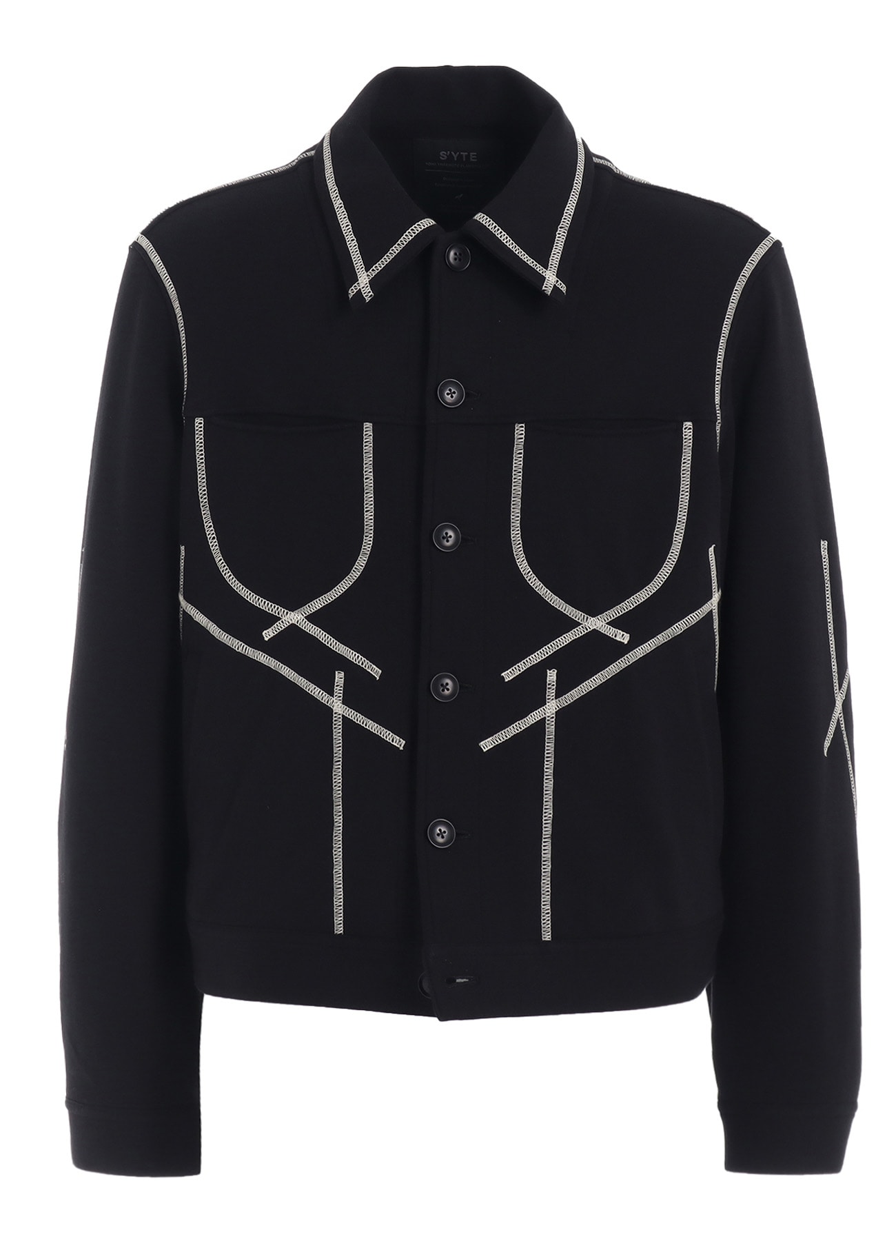 FRENCH TERRY RANDOM STITCH TRUCKER JACKET
