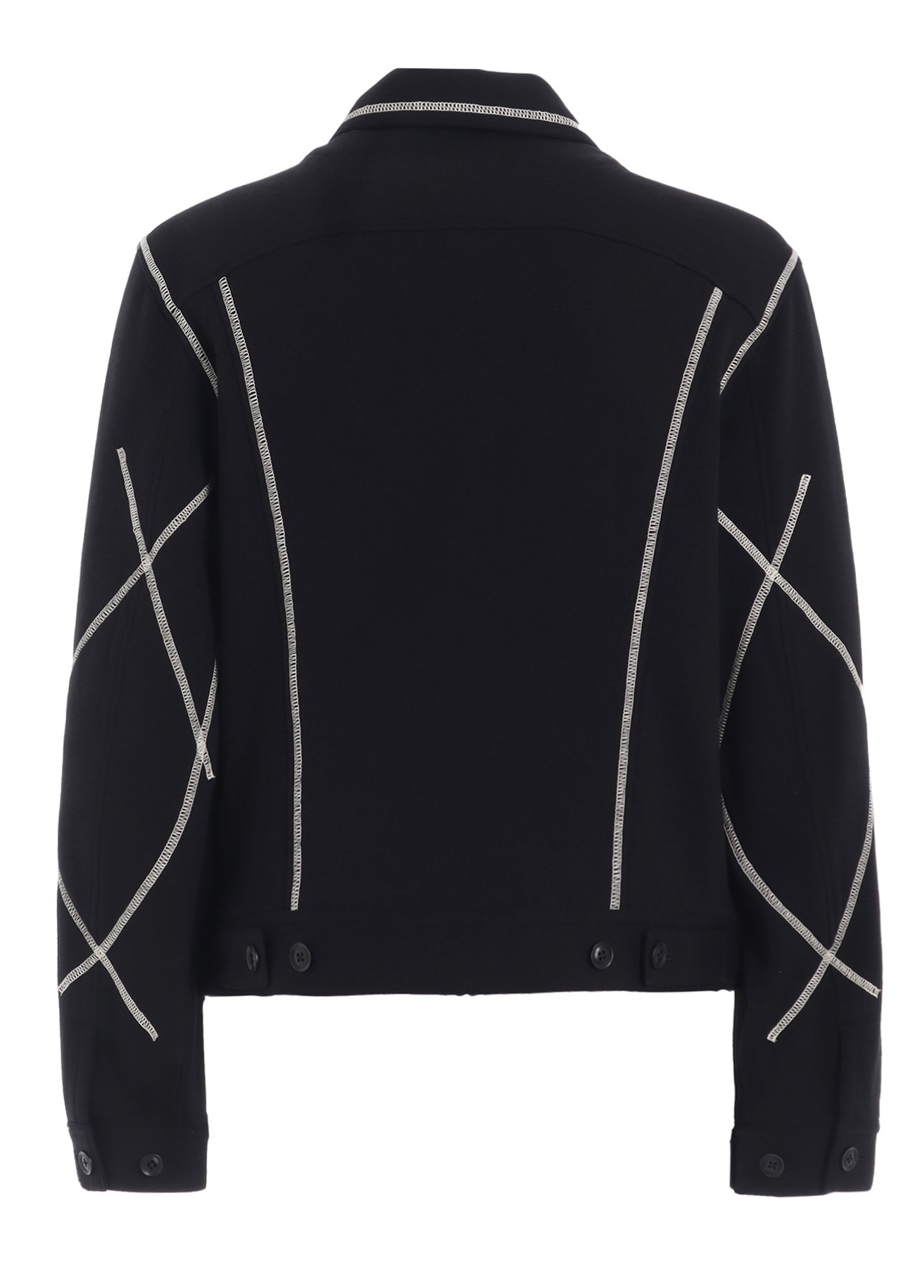 FRENCH TERRY RANDOM STITCH TRUCKER JACKET