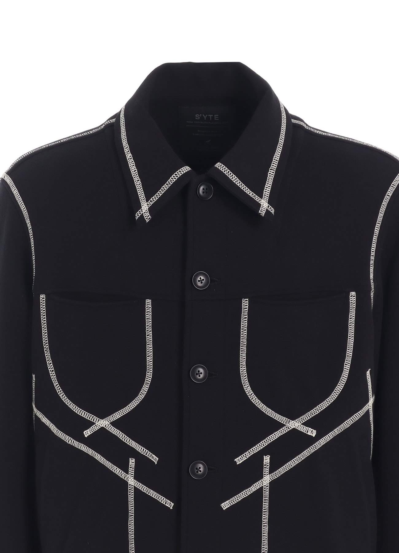 FRENCH TERRY RANDOM STITCH TRUCKER JACKET