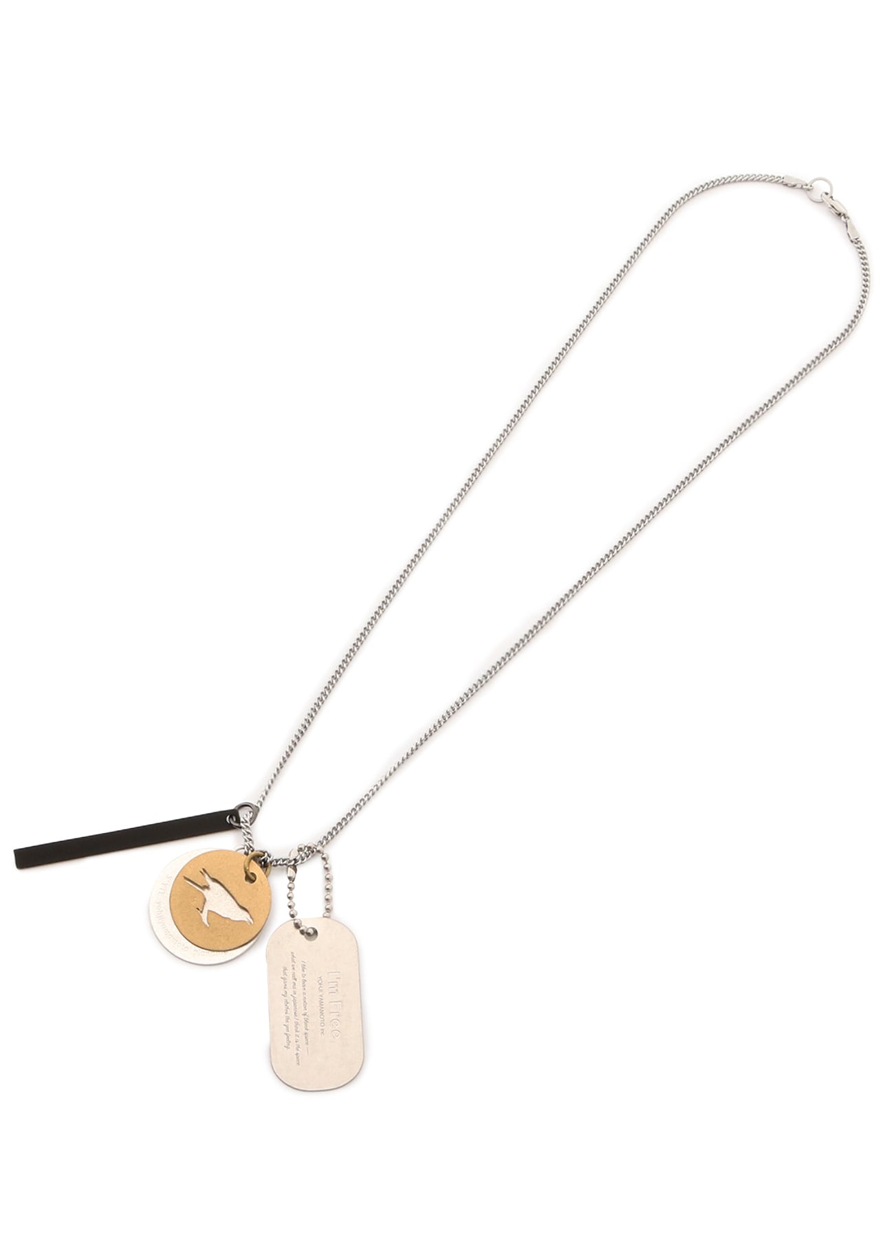 BRASS DOG TAG NECKLACE(FREE SIZE Silver x Gold): S'YTE｜THE SHOP 