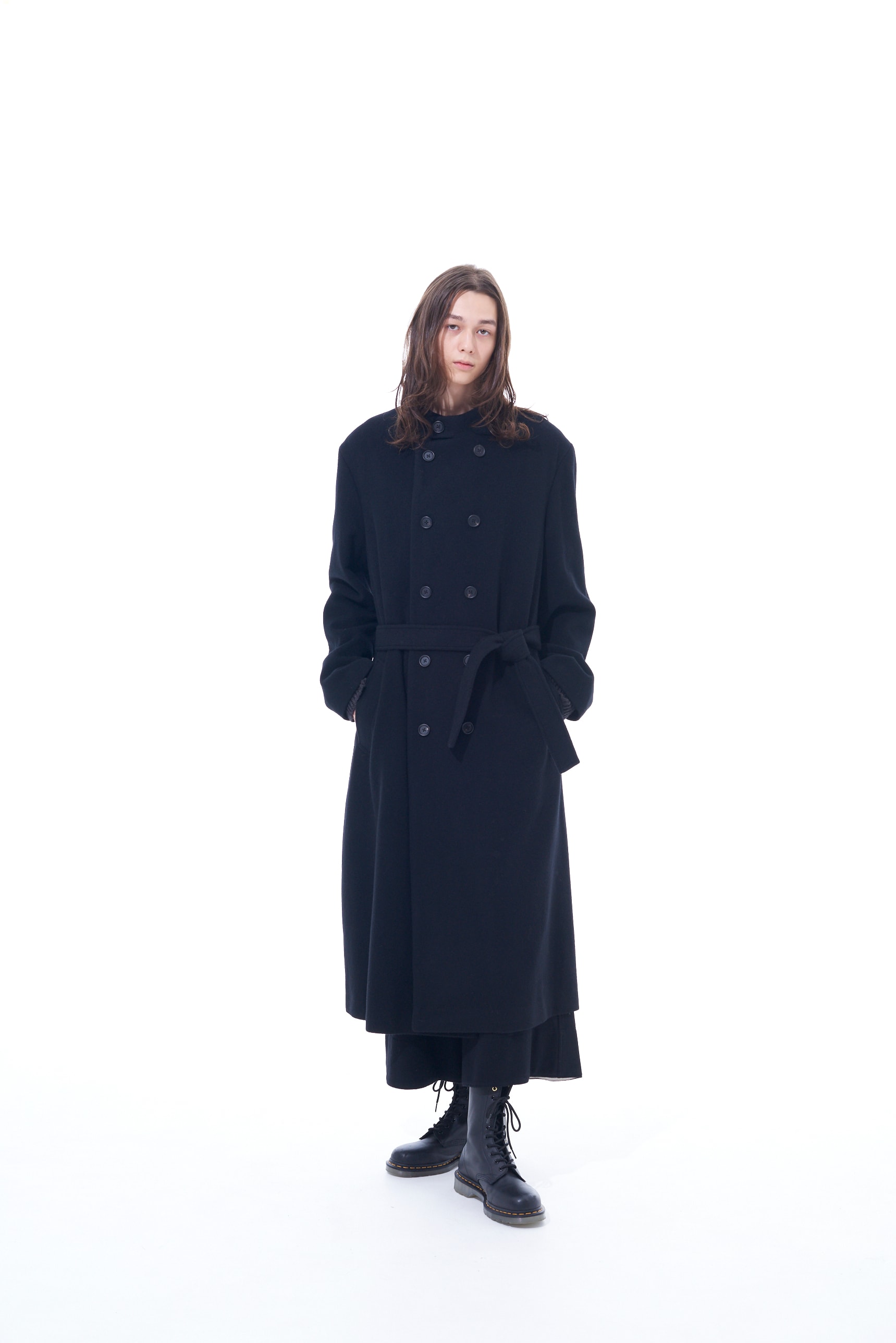 W/TOP MOSSA DOUBLE-BREASTED STAND COLLAR COAT