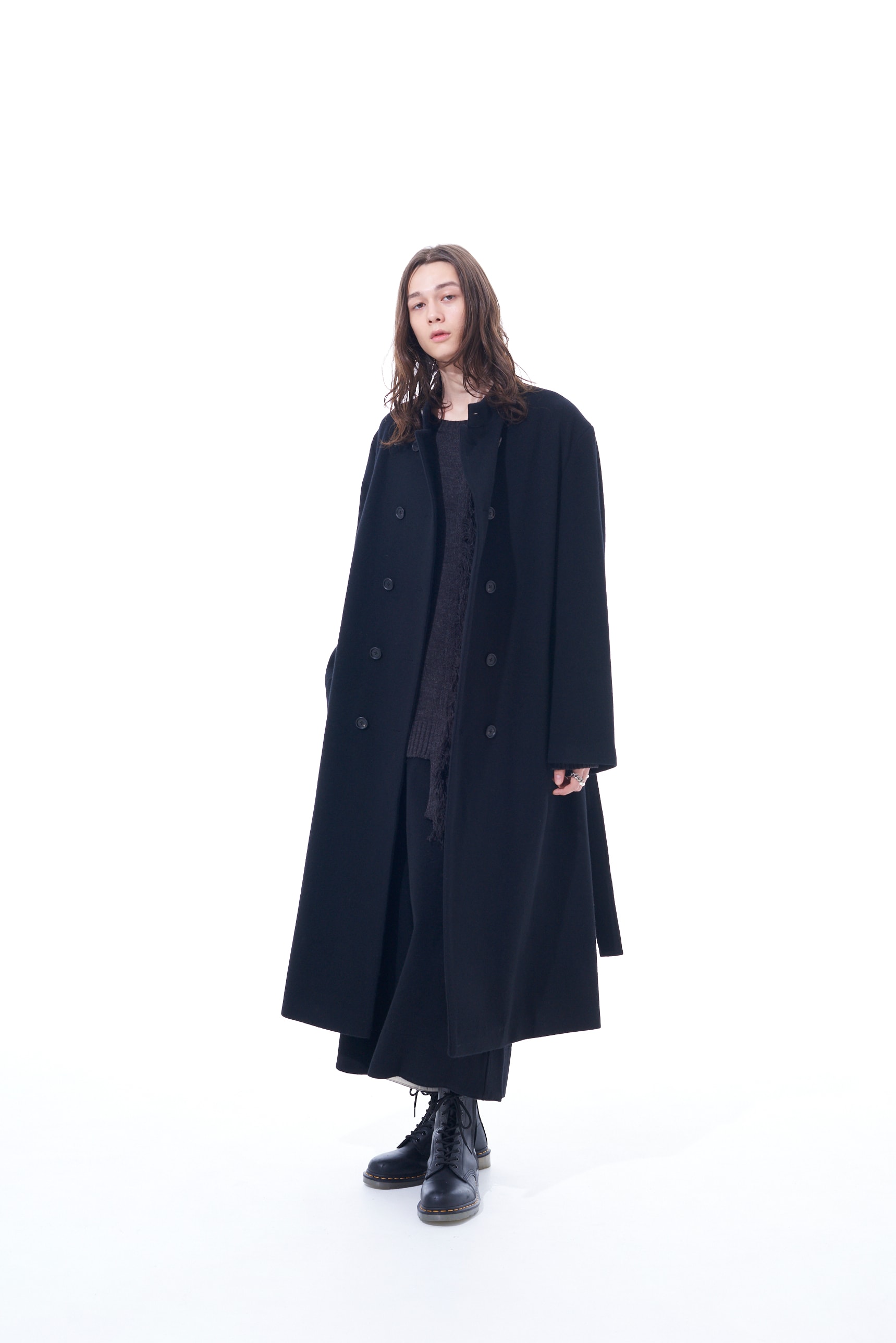 W/TOP MOSSA DOUBLE-BREASTED STAND COLLAR COAT
