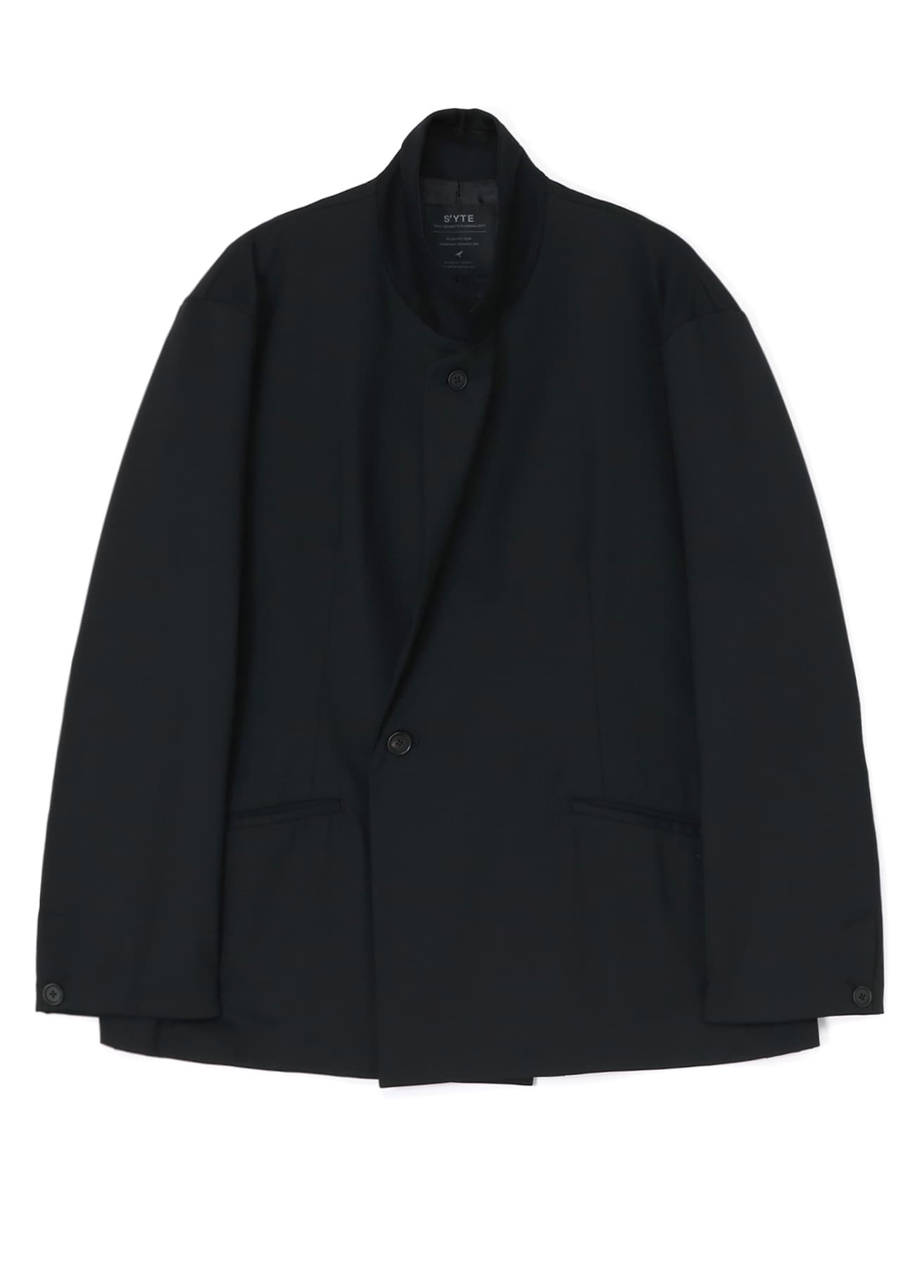T/W GABARDINE DOUBLE-BREASTED JACKET WITH IRREGULAR BUTTONING(M 
