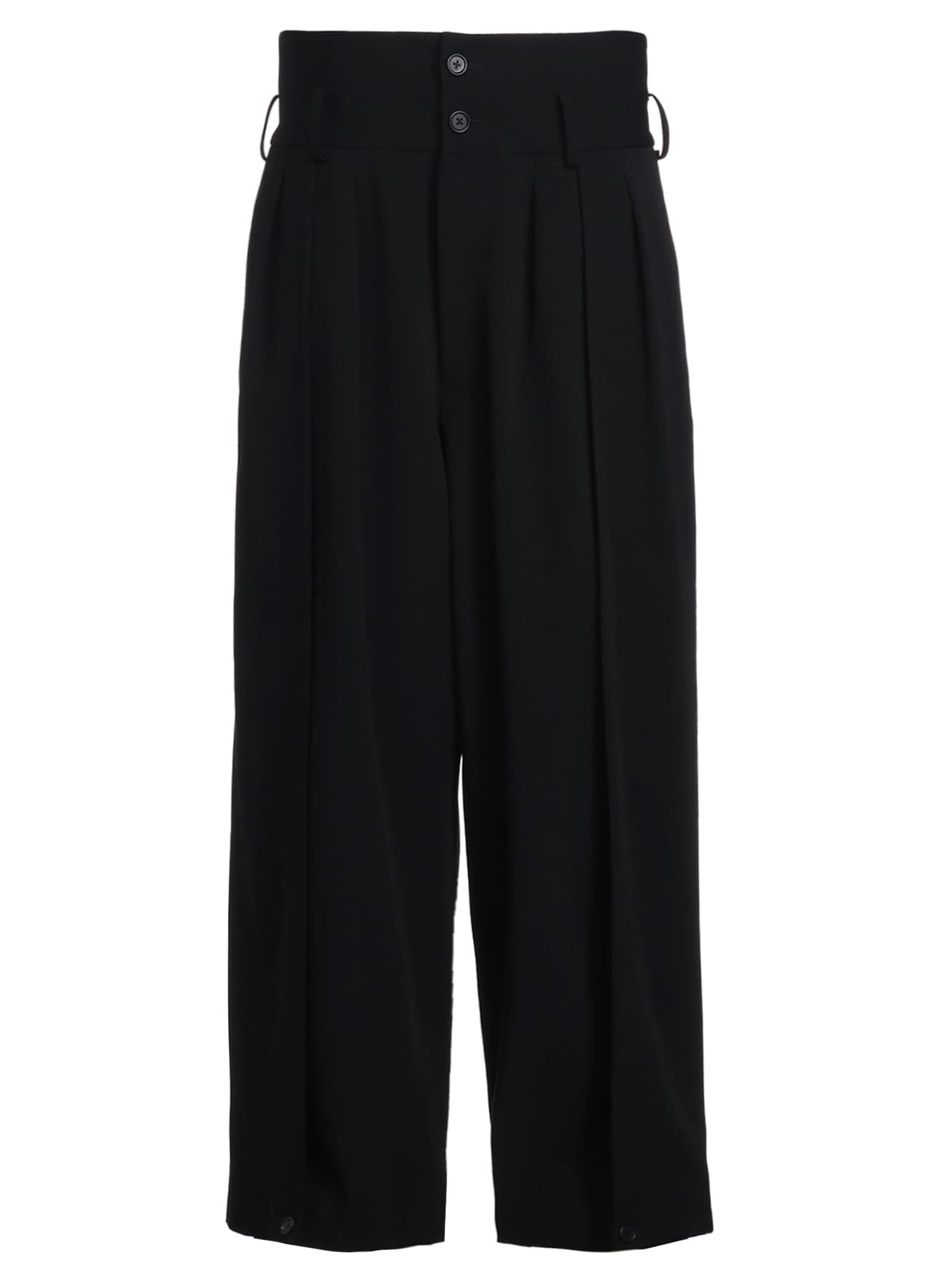 PE/RAYON GABARDINE STRETCH 2 TUCK TAPERED WIDE PANTS WITH A BUTTON 