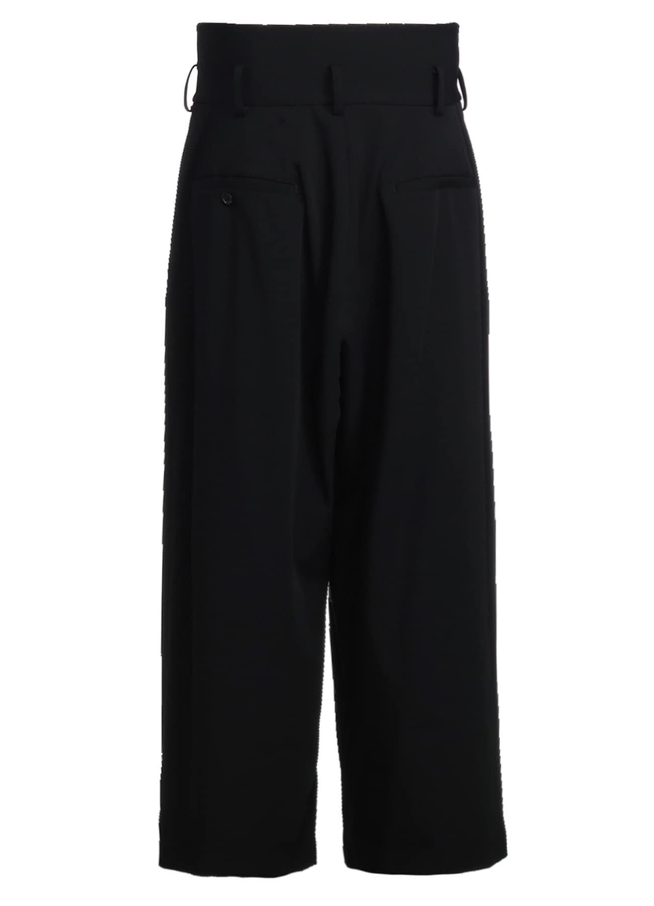 PE/RAYON GABARDINE STRETCH 2 TUCK TAPERED WIDE PANTS WITH A BUTTON SLIT AT THE HEM