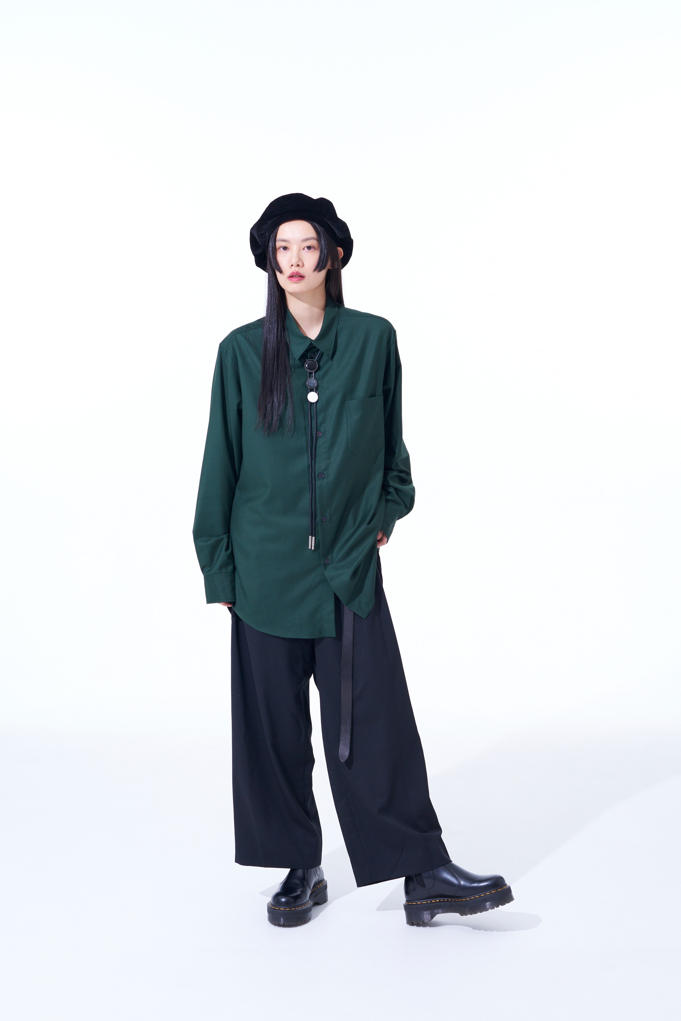 約100cm股上美品 ワイズ Y's Yohji Yamamoto パンツ ロングパンツ ウール MM-P17-101 ボトムス レディース 3(L相当) ブラック