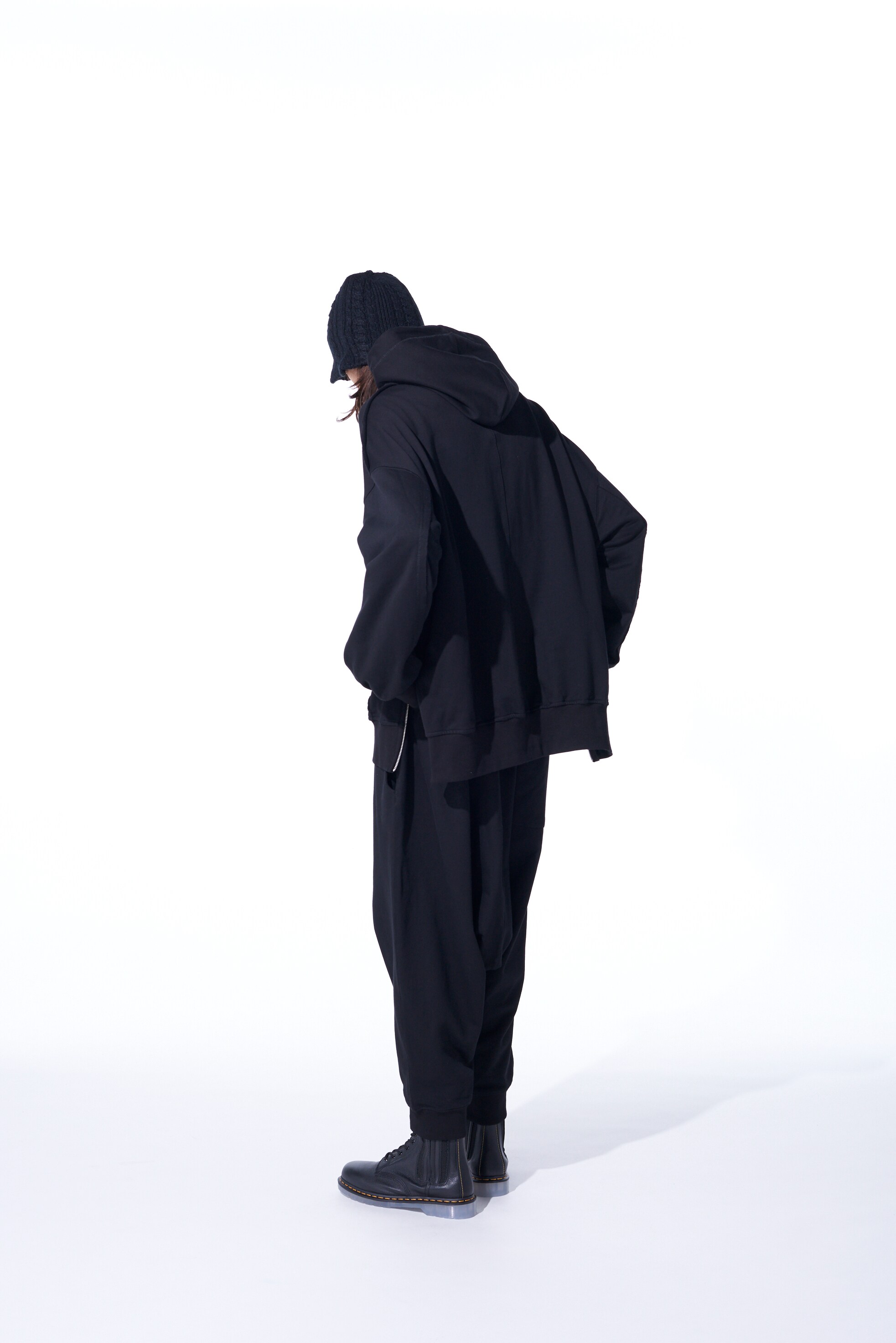 COTTON FLEECE SIDE ZIP BIG HOODIE(M Black): S'YTE｜THE SHOP YOHJI 