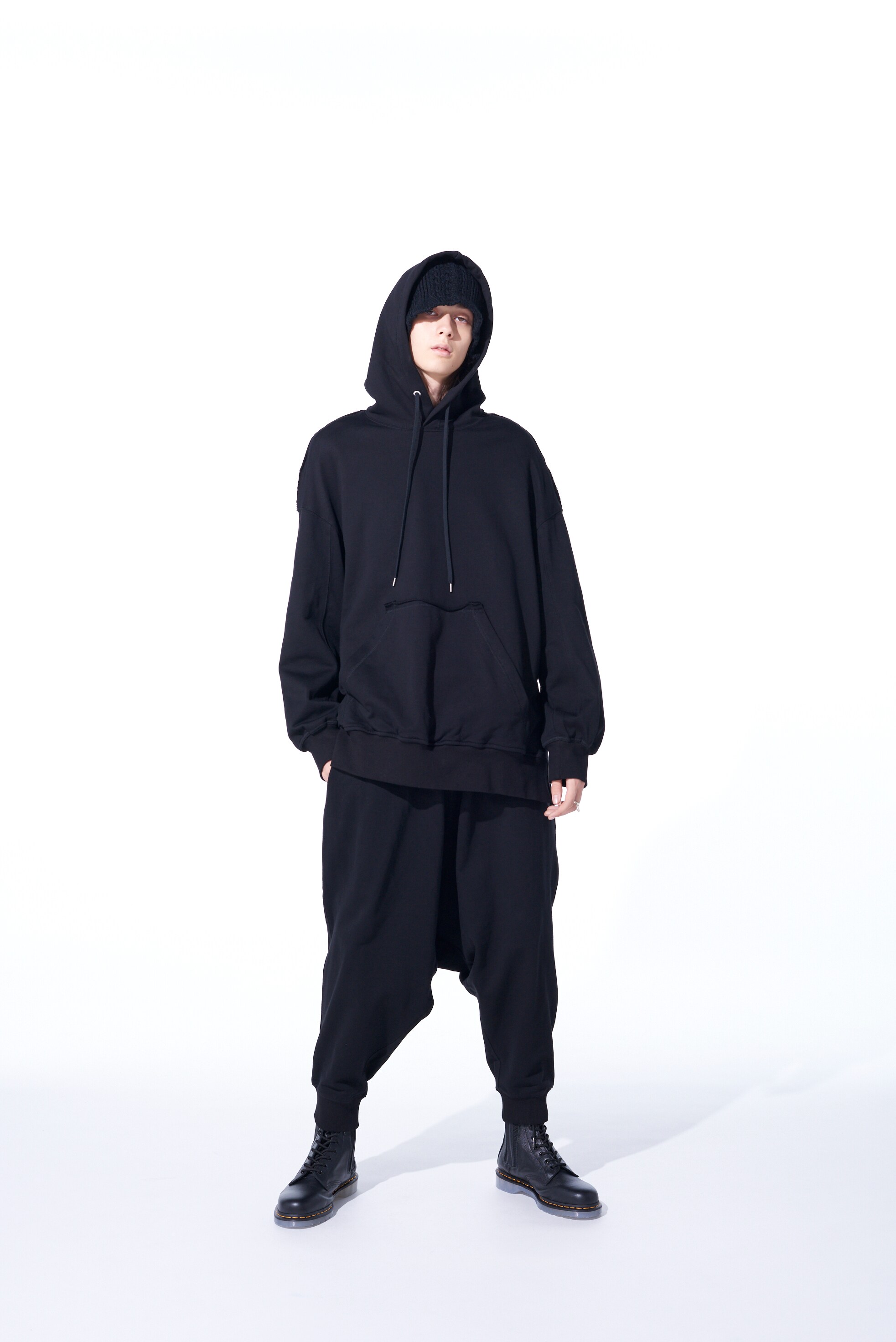 COTTON FLEECE SIDE ZIP BIG HOODIE