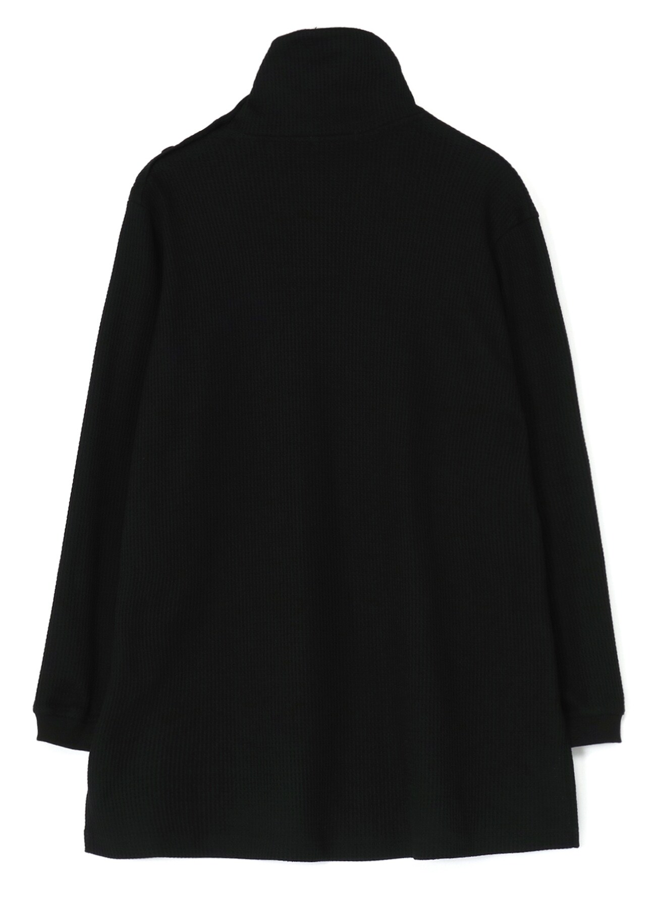 PE/COTTON WAFFLE-THERMAL HIGH NECK LONG SLEEVE T-SHIRT(M Black): S