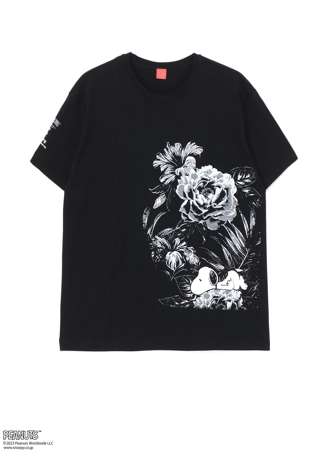 S'YTE x PEANUTS COTTON JERSEY SNOOPY LYING ON ALOHA FLOWER GRAPHIC T-SHIRT