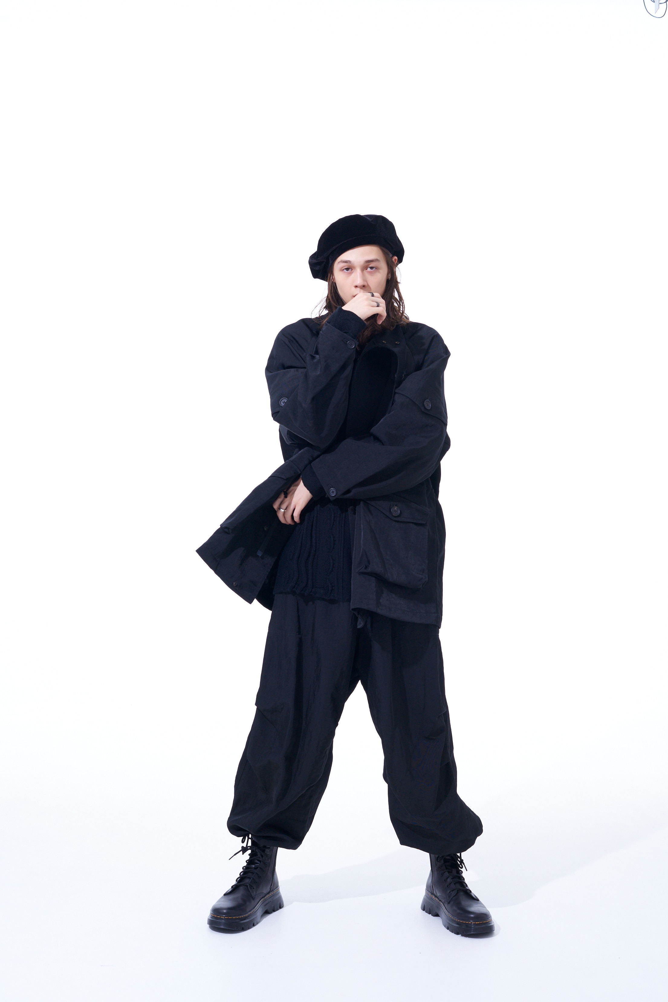 WASHED HIGH-DENSITY NYLON TWILL MOTOR CYCLE COAT(M Black): S'YTE WASHED HIGH-DENSITY NYLON TWILL MOTOR CYCLE COAT(M Black): S'YTE