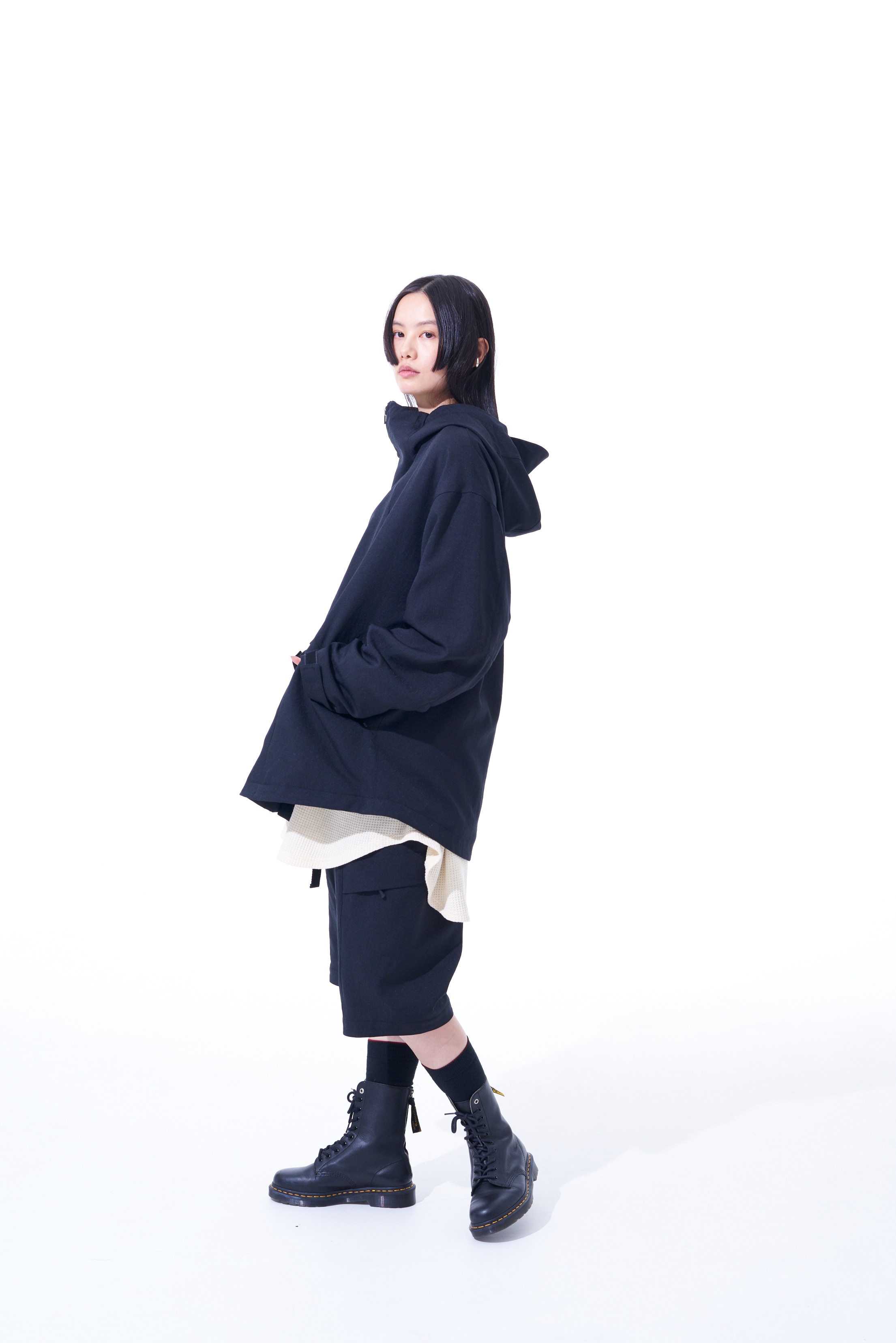 PE/STRETCH TWILL OVERSIZED HOODED PARKA WITH FUNCTIONAL LINING(M 