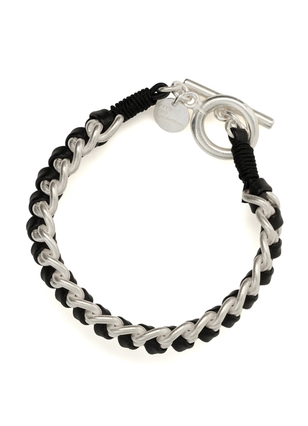 INTERWOVEN BRASS & LEATHER BRACELET