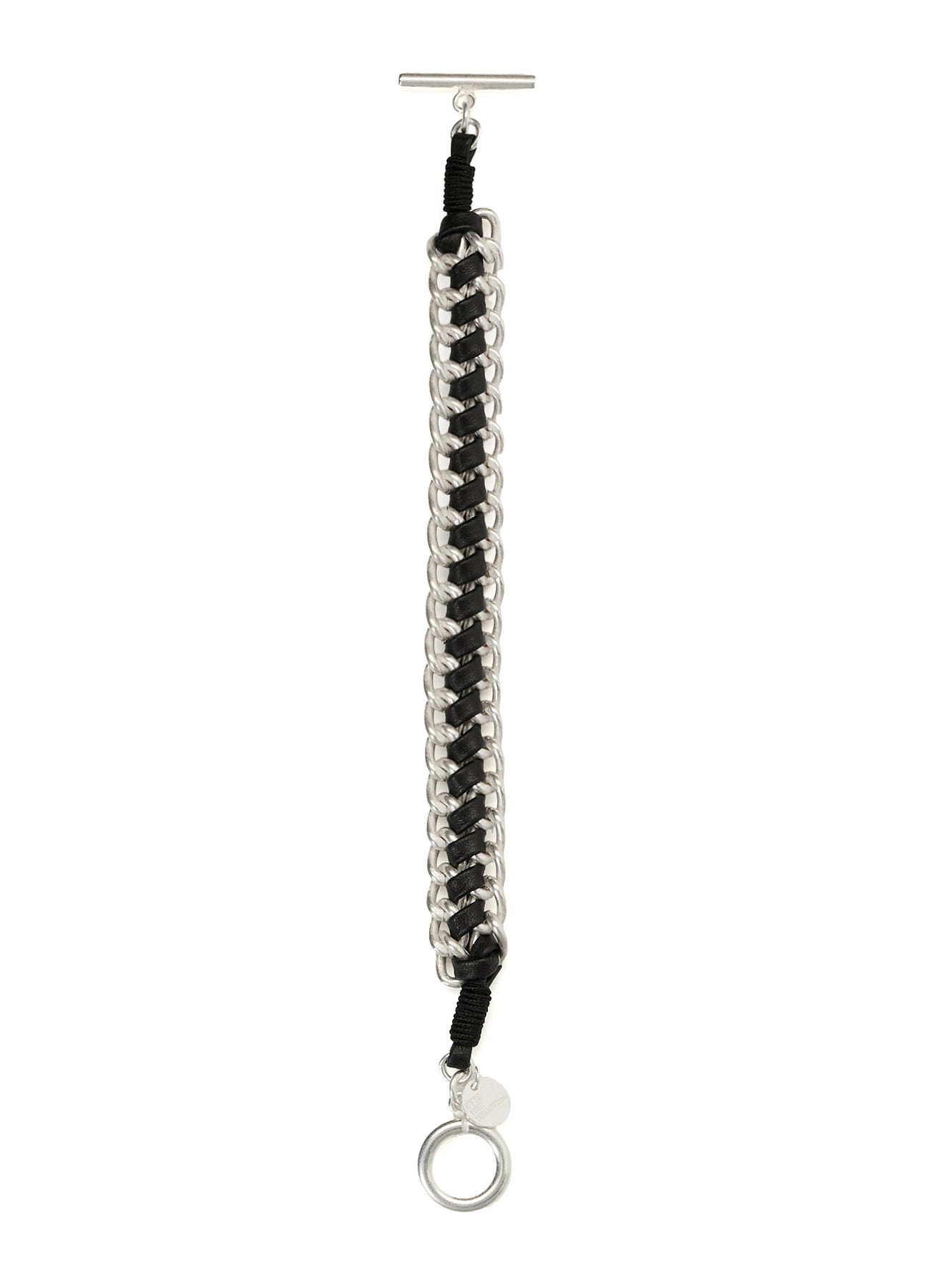INTERWOVEN BRASS & LEATHER BRACELET