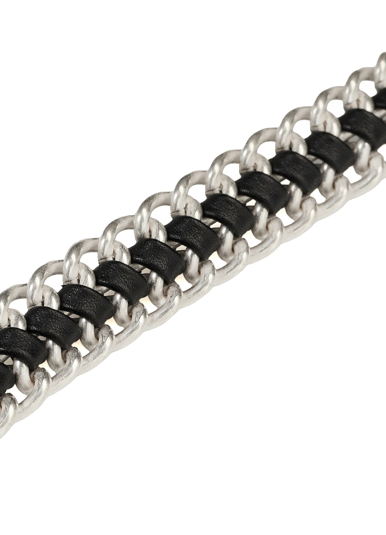 INTERWOVEN BRASS & LEATHER BRACELET