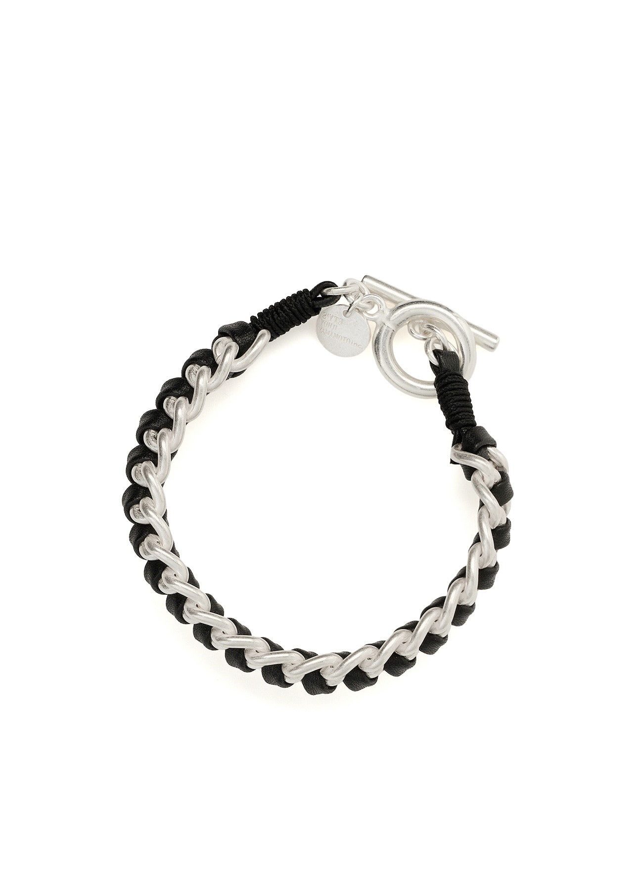 INTERWOVEN BRASS & LEATHER BRACELET