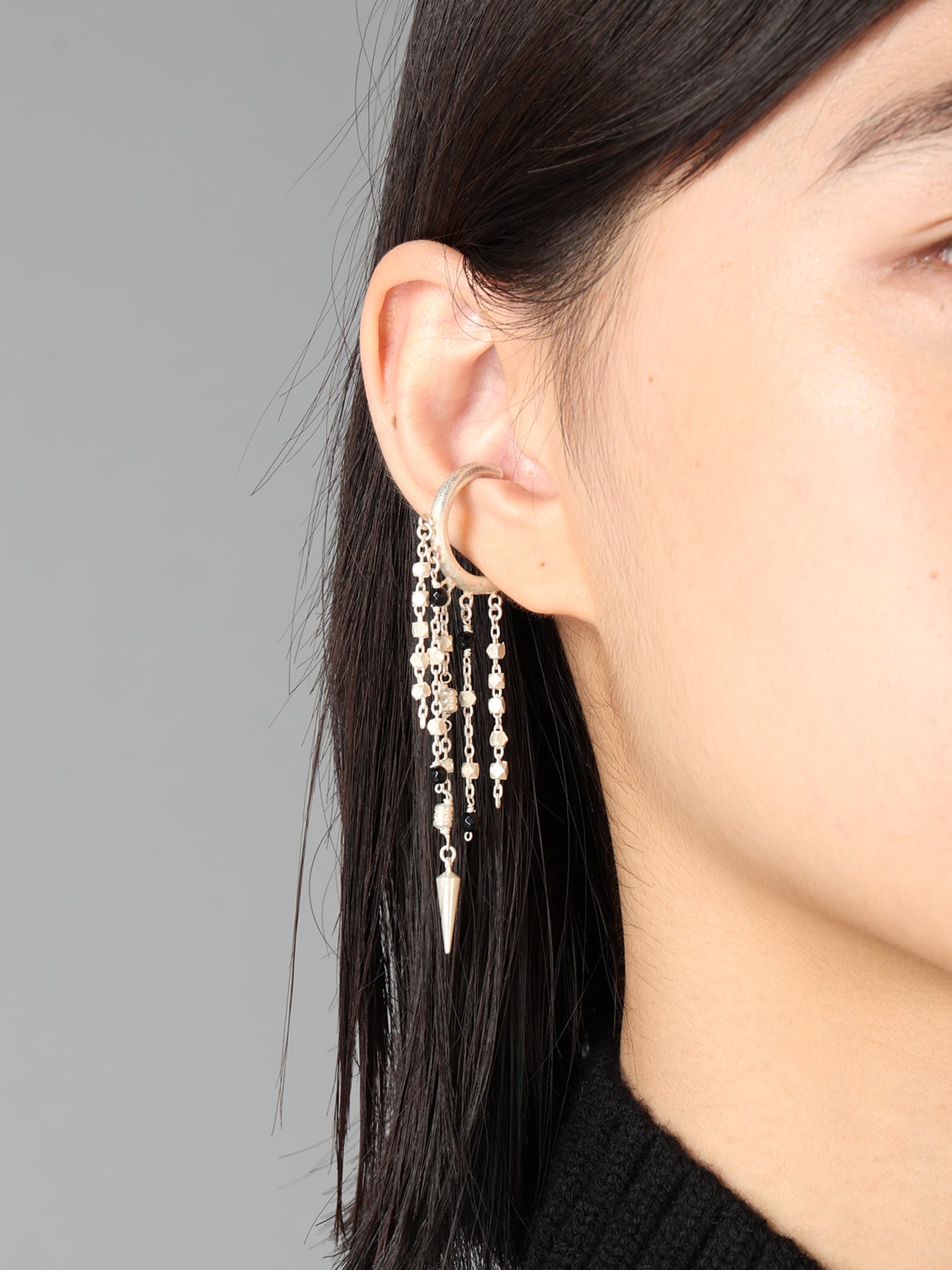 BEADED TASSEL EAR CUFF