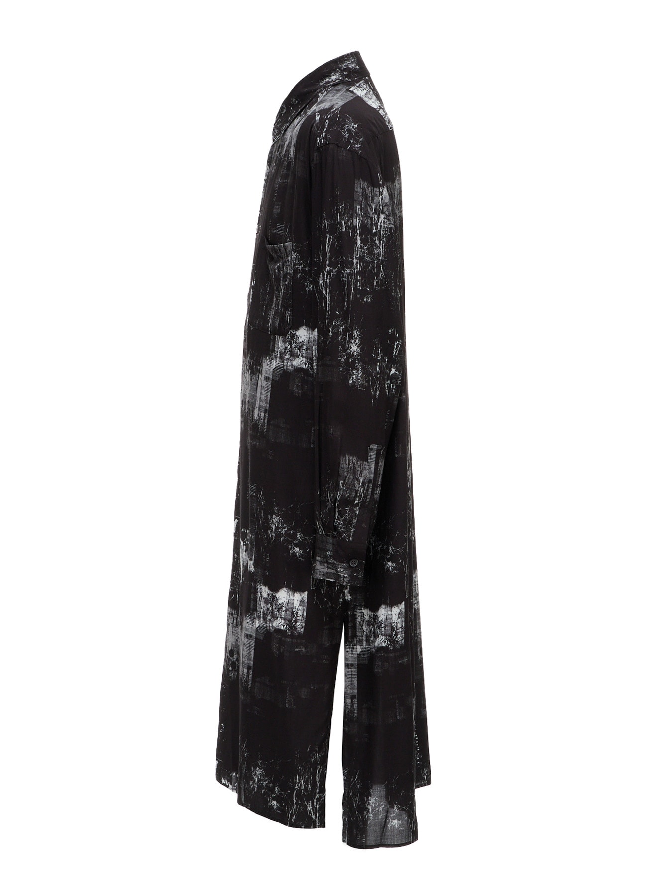 WITHERED BRANCH PRINT RAYON LONG REGULAR SHIRT