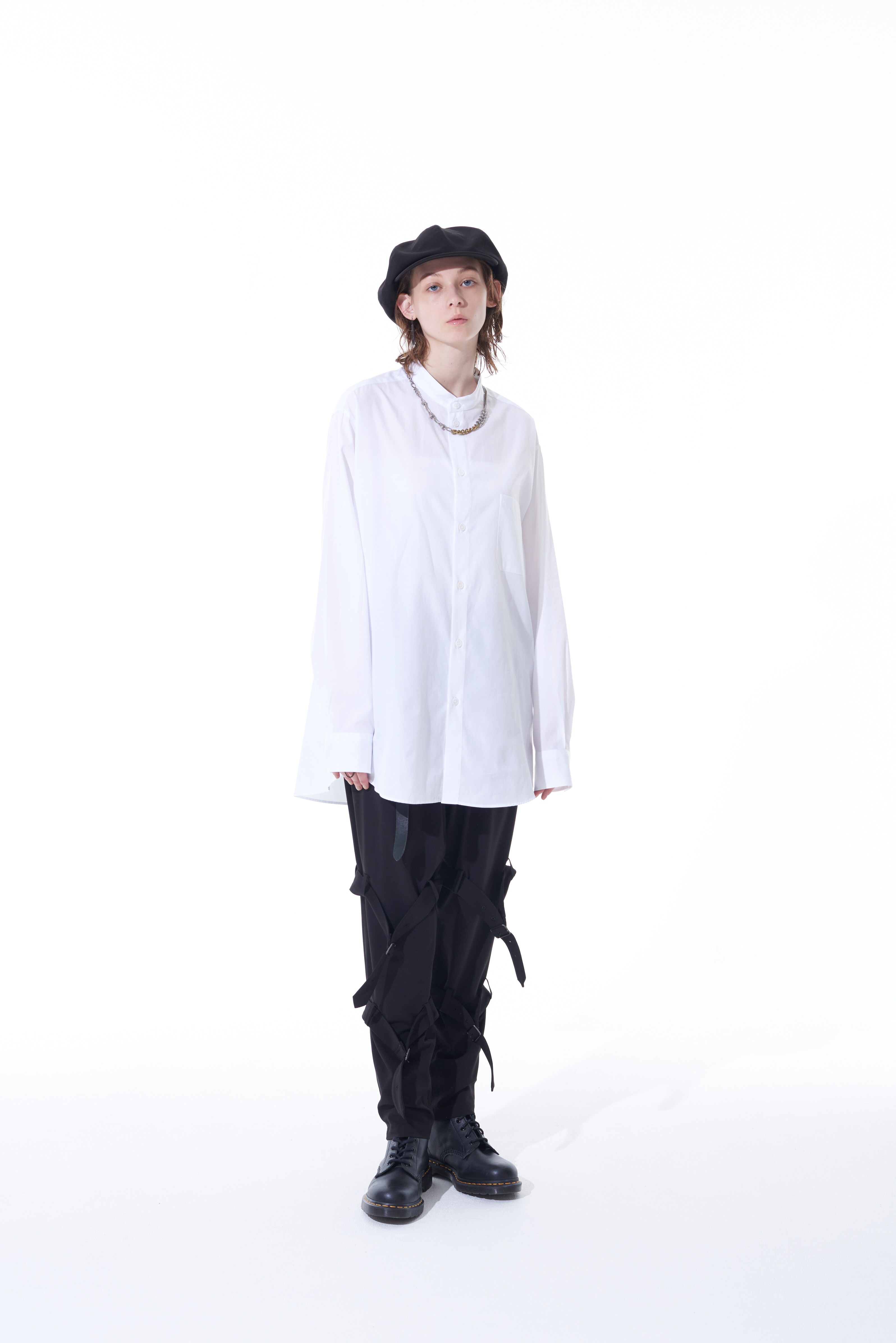 100/2 BROAD LOOSE FIT STAND COLLAR SHIRT