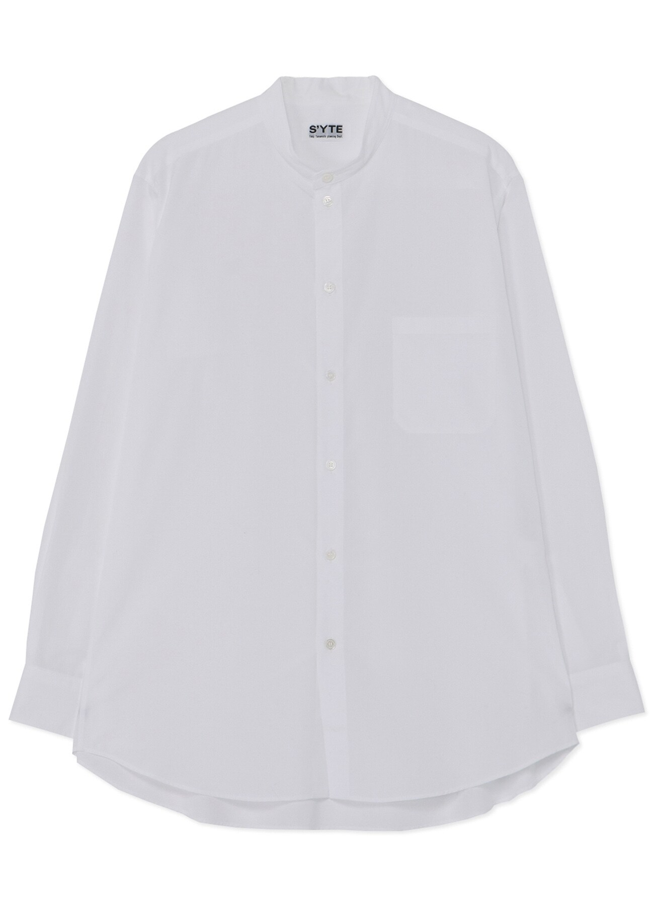100/2 BROAD LOOSE FIT STAND COLLAR SHIRT
