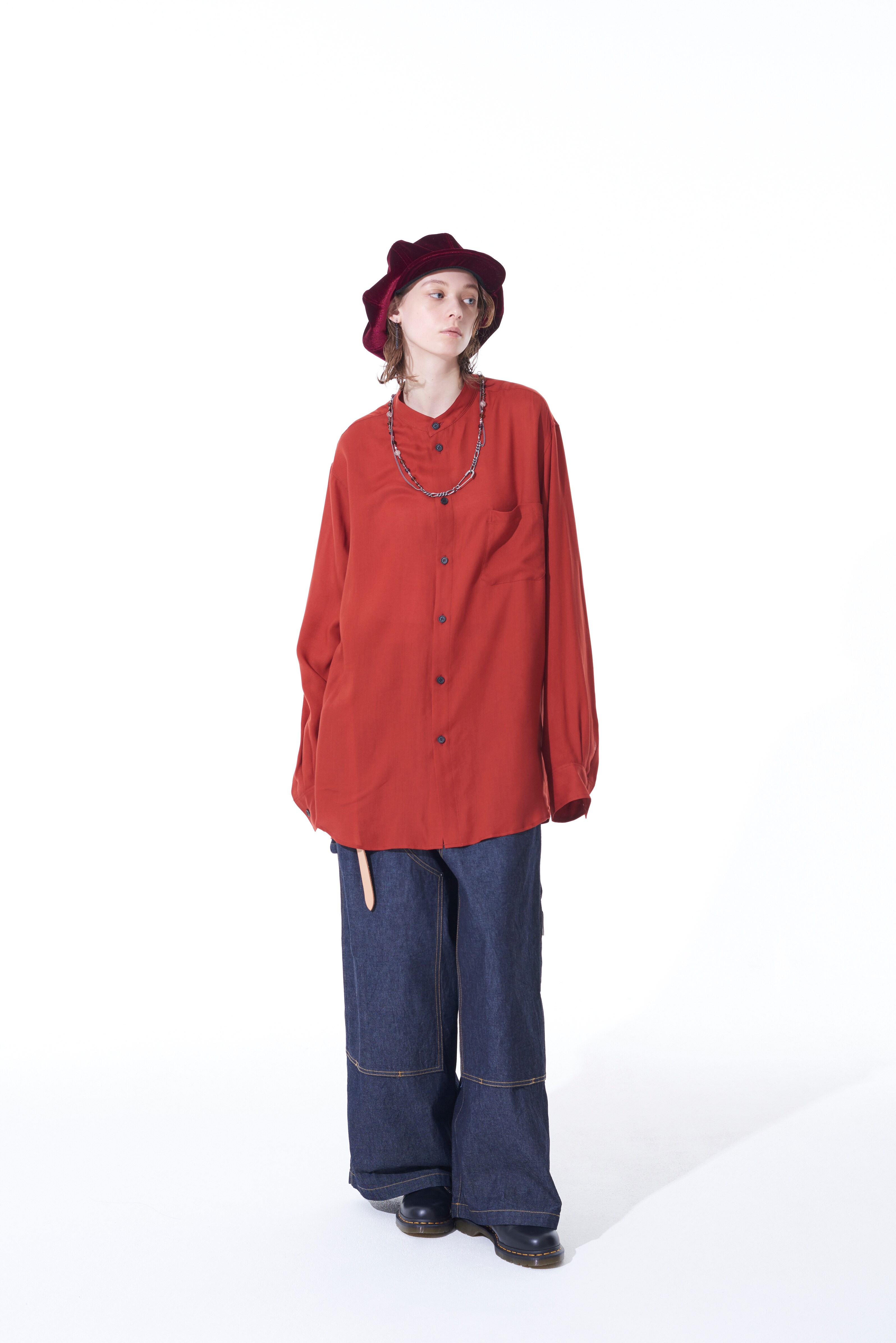 LYOCELL/VIERA STAND COLLAR SHIRT(M Red): S'YTE｜THE SHOP YOHJI