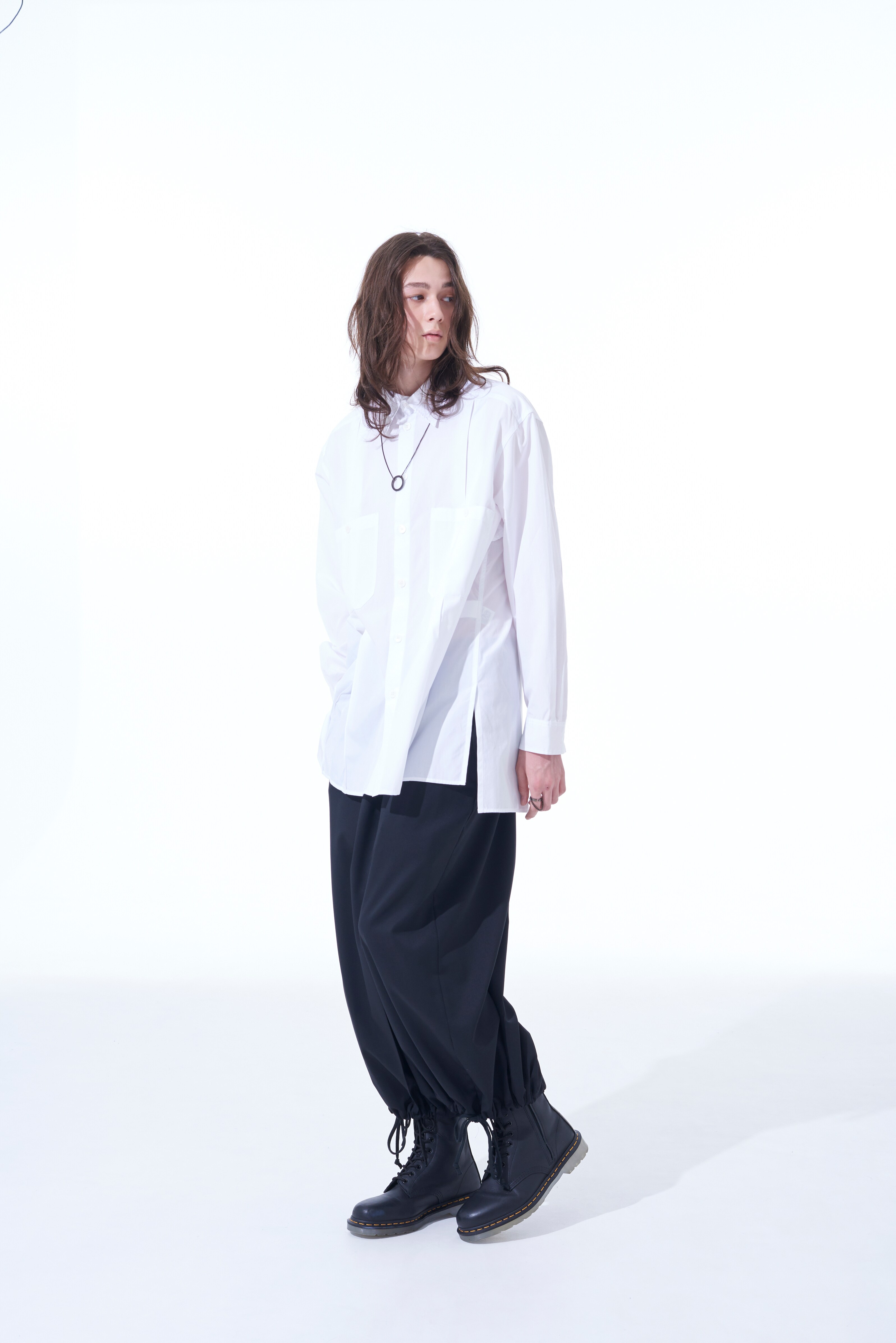 COTTON BROAD VERTICAL GUSSET SHIRTS(M White): S'YTE｜THE SHOP