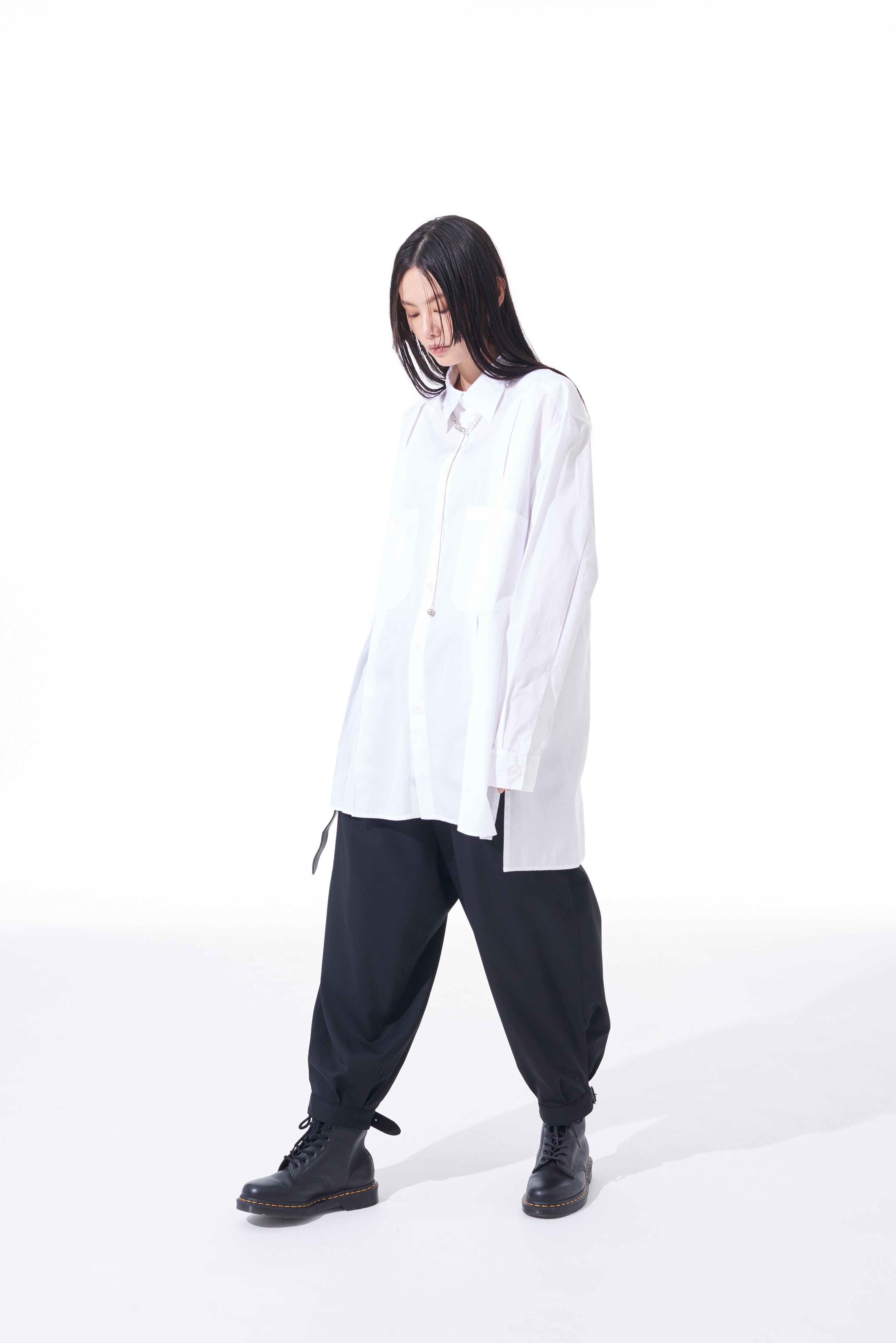 COTTON BROAD VERTICAL GUSSET SHIRTS(M White): S'YTE｜THE SHOP
