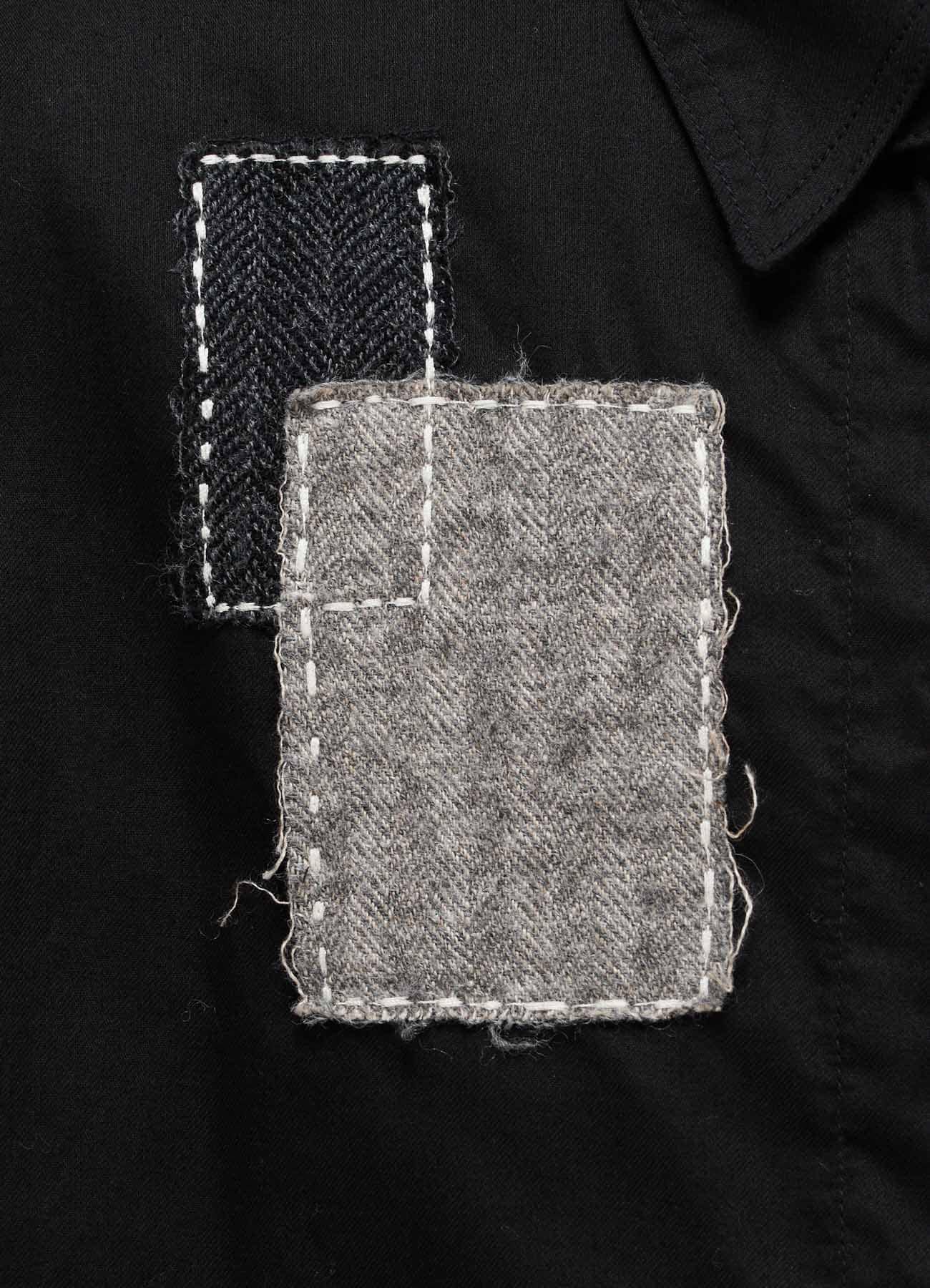 COTTON TWILL PATCHWORK ZIP-UP REGULAR SHIRT