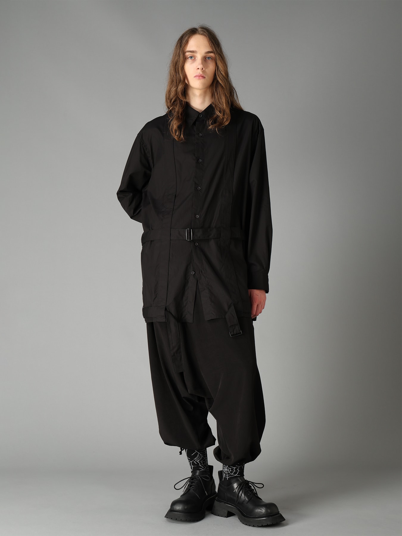 100/2 COTTON BROAD BELT DETAIL BIG SHIRT