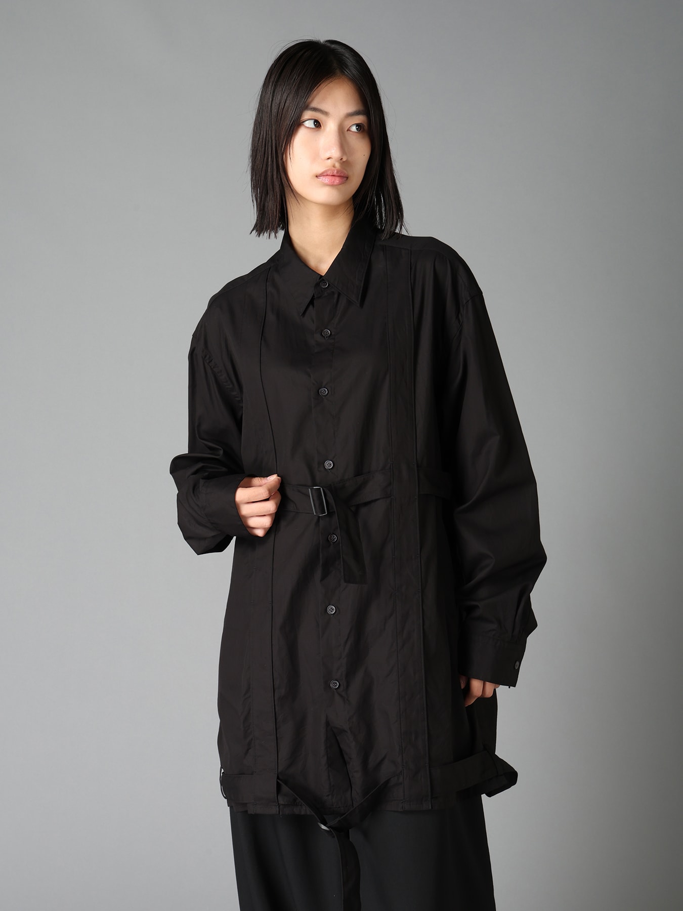 100/2 COTTON BROAD BELT DETAIL BIG SHIRT